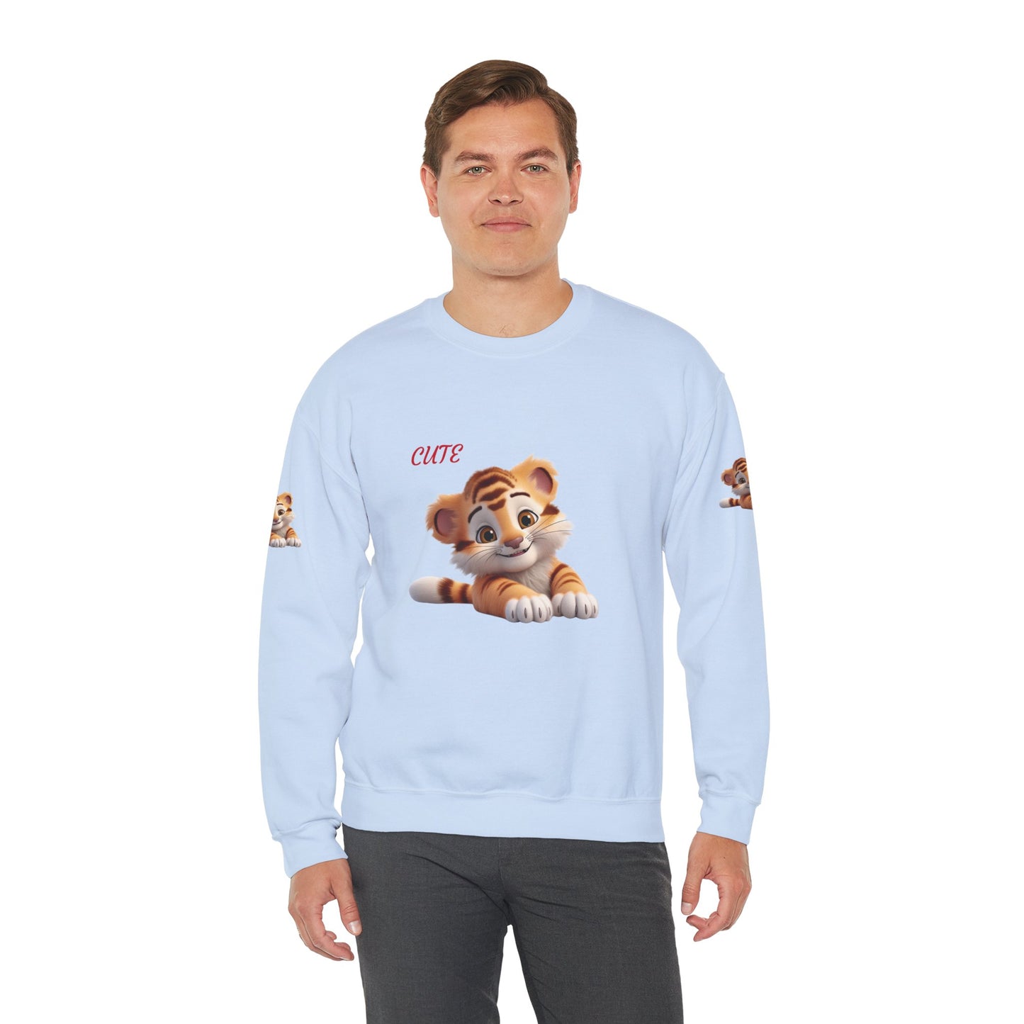 Princess Grace Cute Tiger Graphic Sweatshirt Unisex Heavy Blend Crewneck
