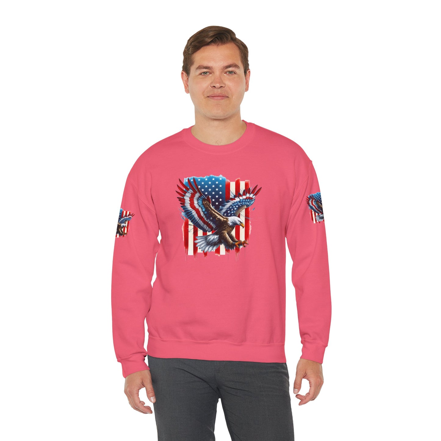 Princess Grace Patriotic Eagle Crewneck Sweatshirt Unisex Heavy Blend