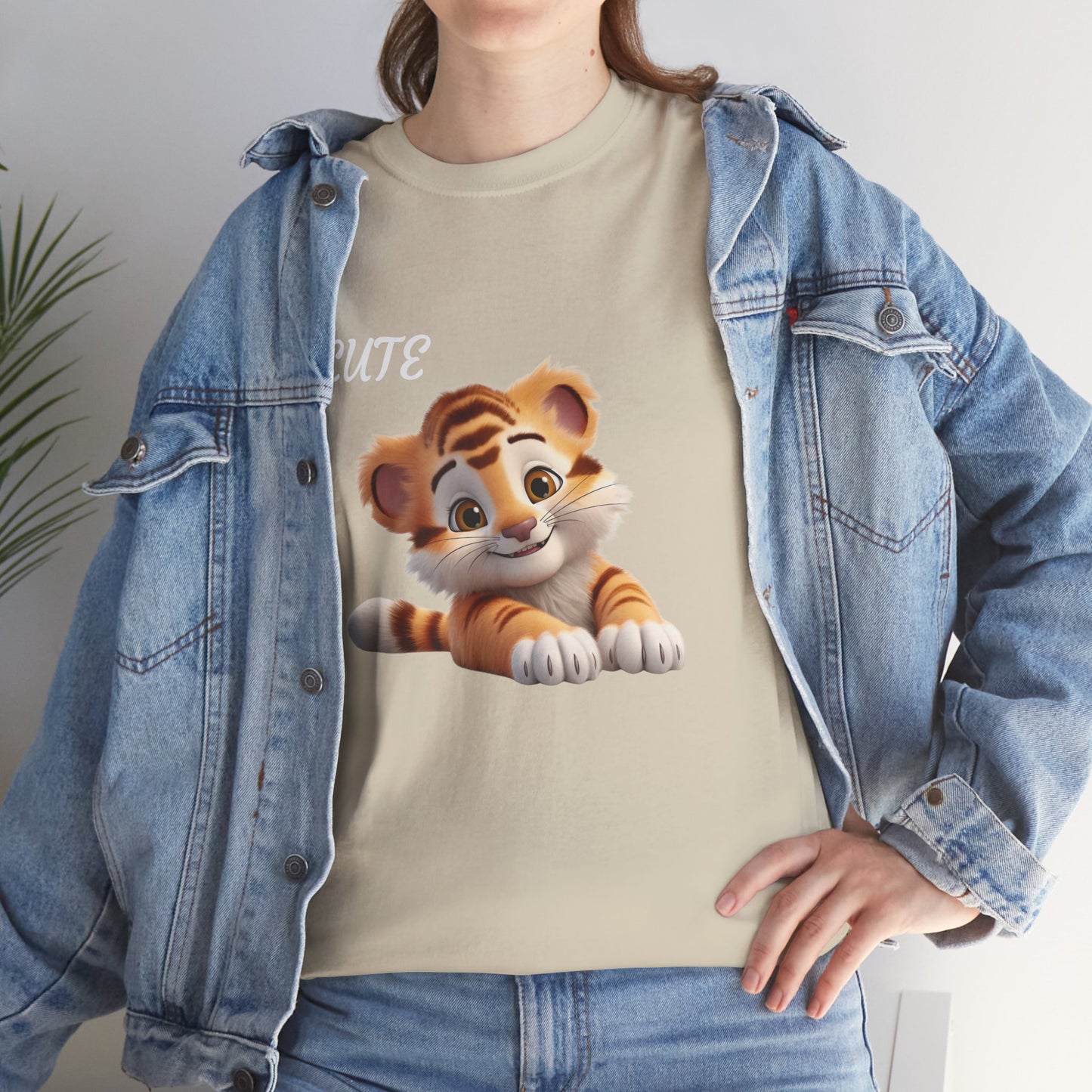 Princess Grace Cute Tiger Graphic Unisex Heavy Cotton Tee Perfect for Animal Lovers