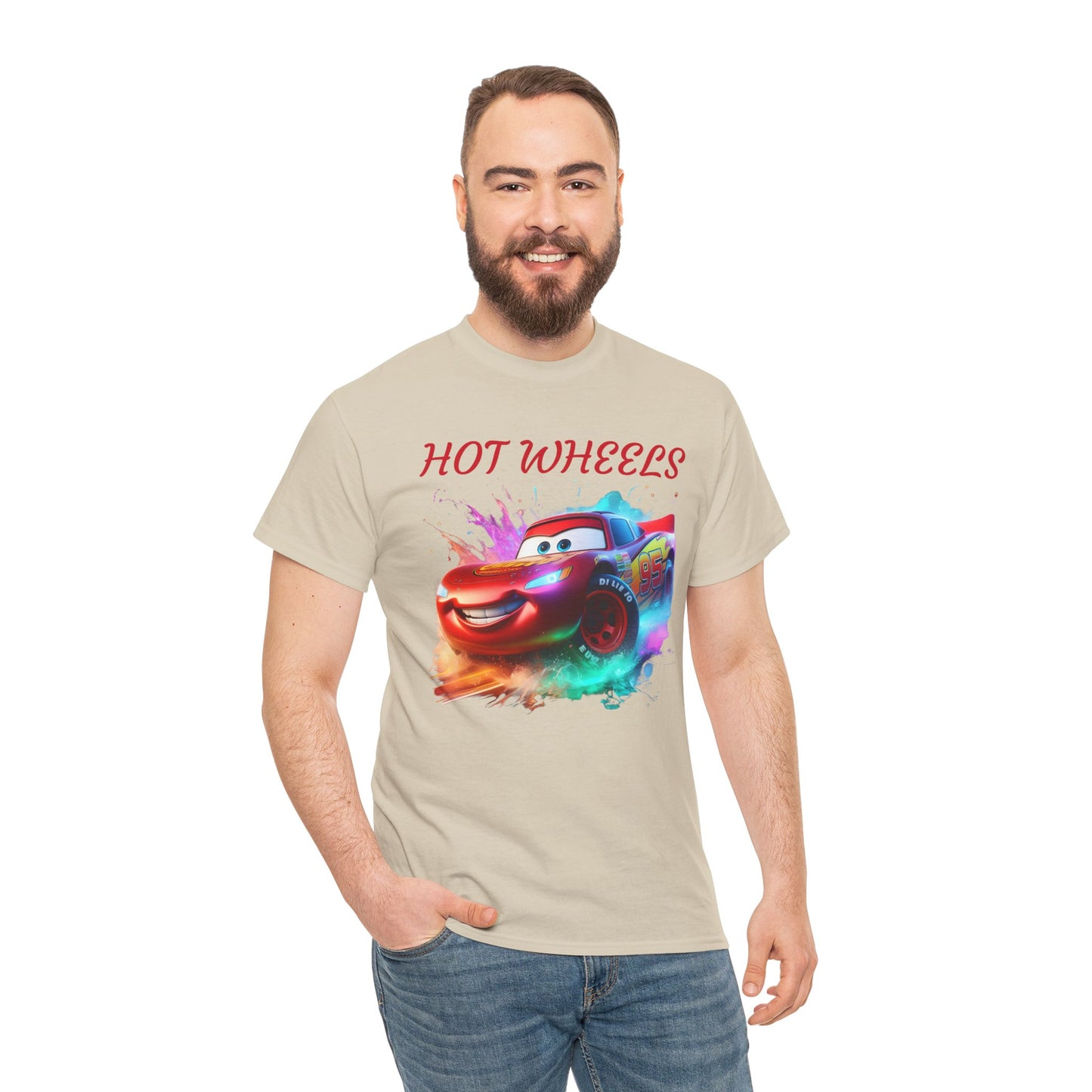 Princess Grace Hot Wheels Unisex Heavy Cotton Tee Fun Car Graphic T-Shirt for Kids and Adults
