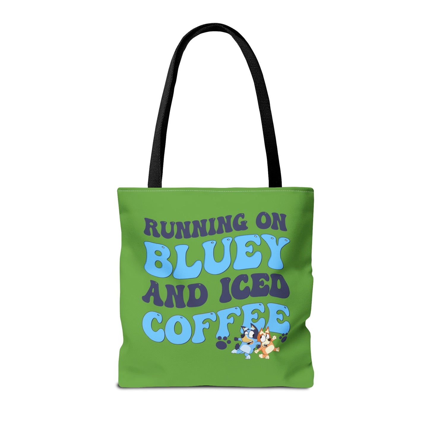 Princess Grace Bluey Coffee Lover Tote Bag Running on Bluey and Iced Coffee