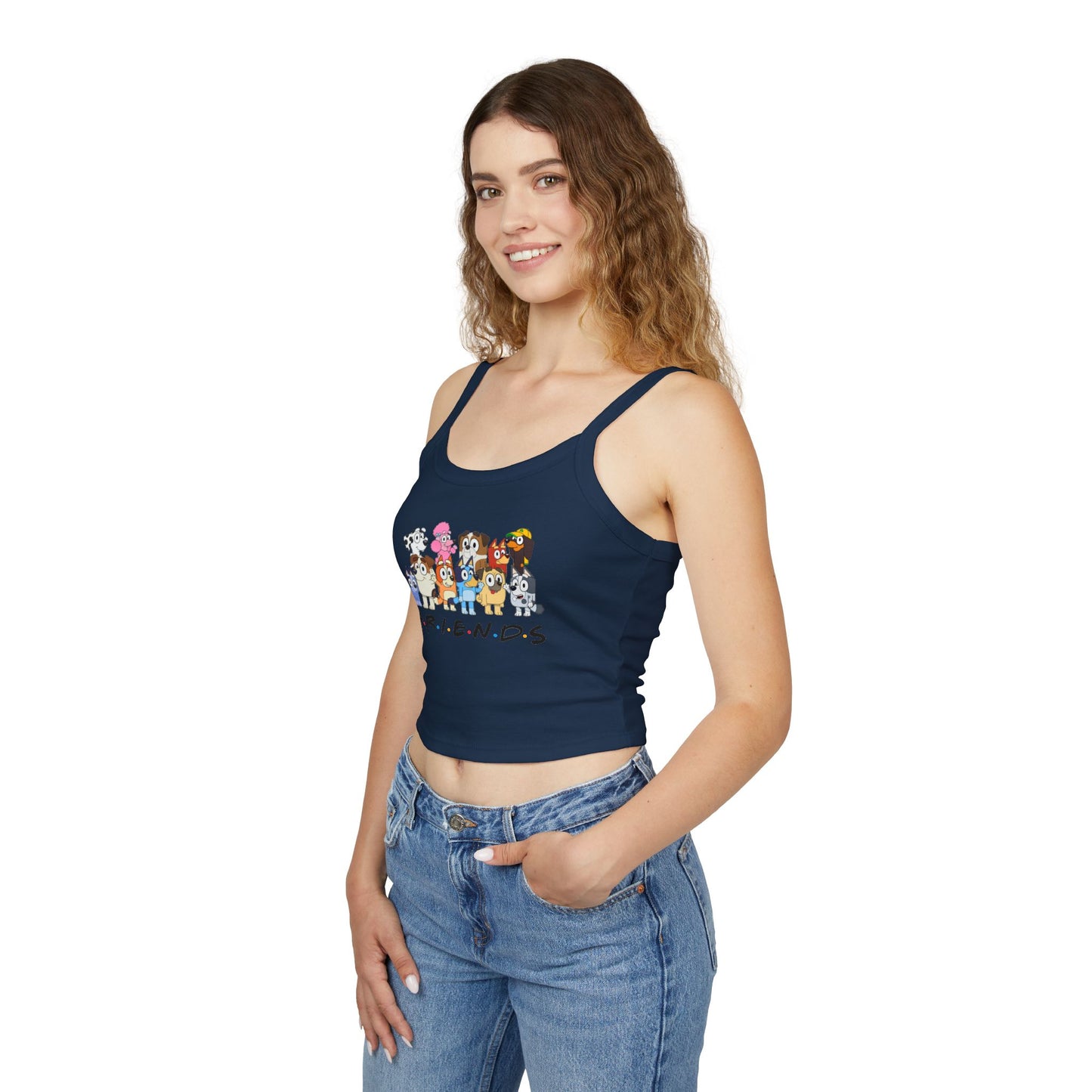 Princess Grace Bluey Cute Cartoon Animal Friends Spaghetti Strap Tank Top