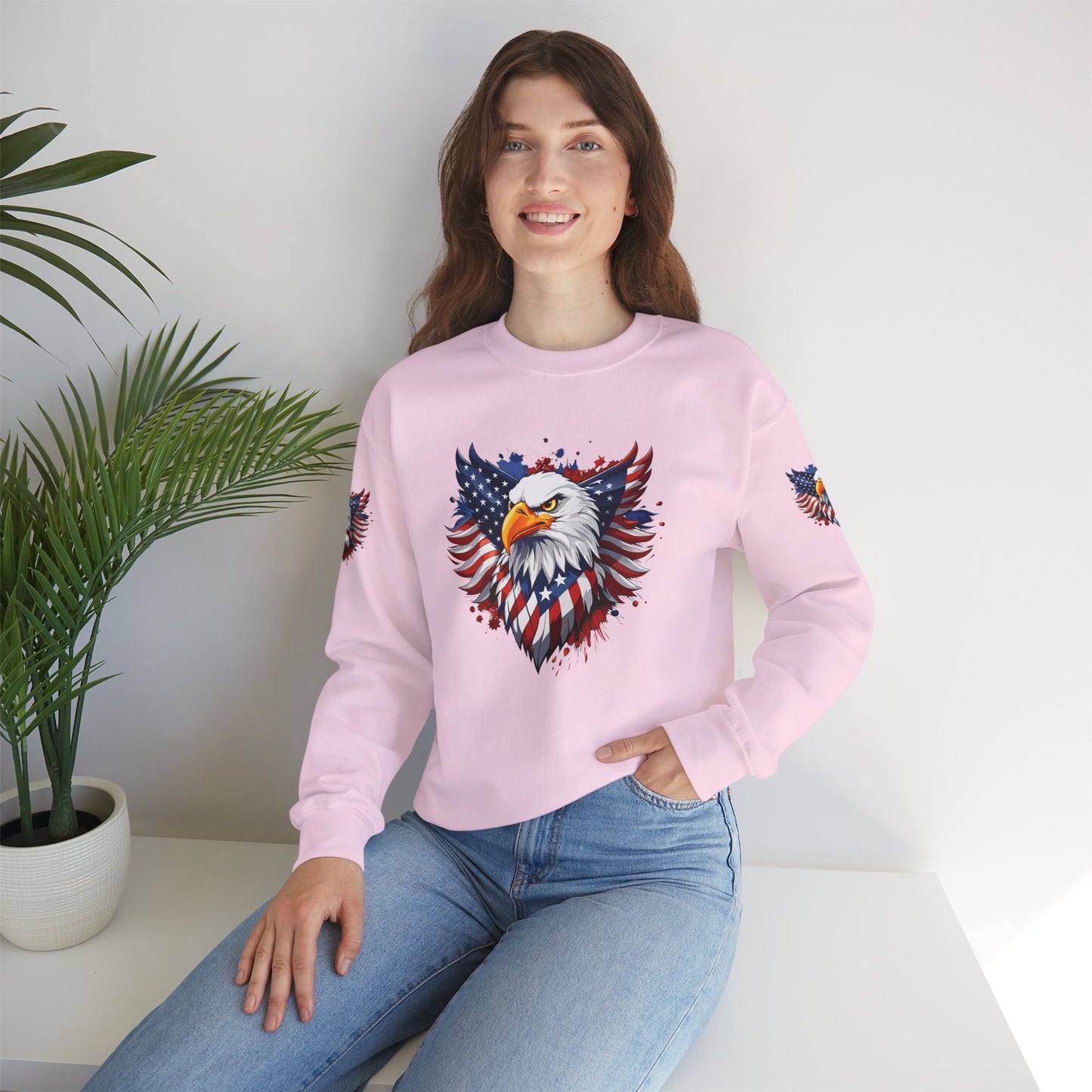 Princess Grace Patriotic Eagle Unisex Heavy Blend Crewneck Sweatshirt