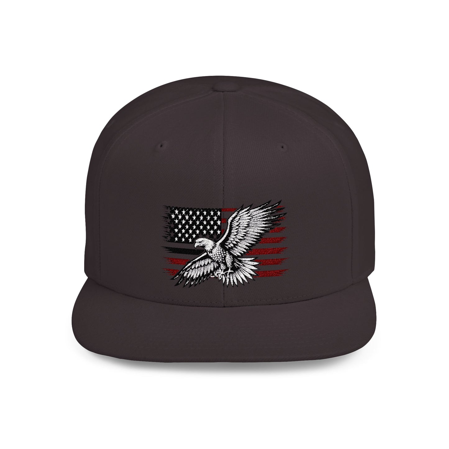 Princess Grace Eagle Embroidered Flat Bill Snapback Hat Patriotic Style for Outdoor Enthusiasts