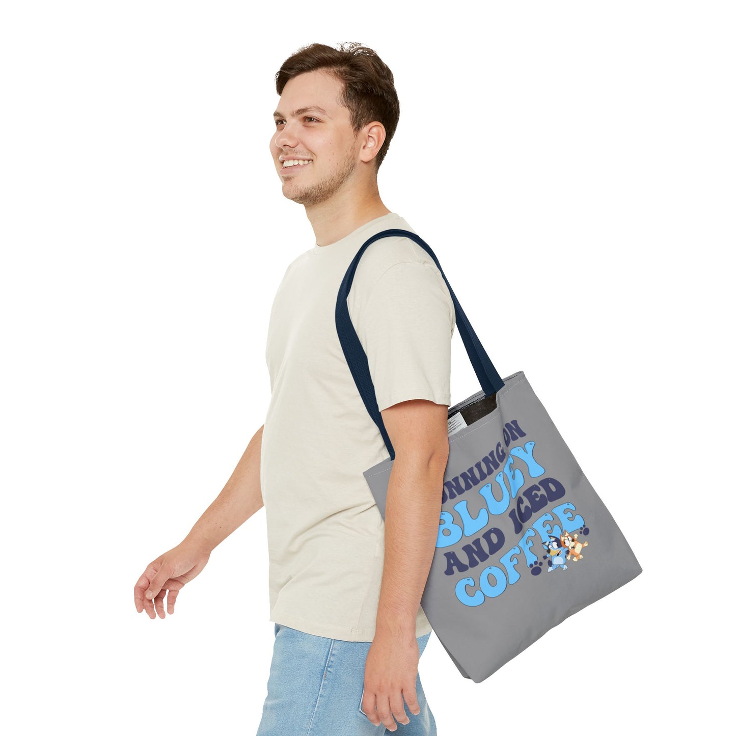 Princess Grace Running on Bluey and Iced Coffee Tote Bag Fun & Functional Everyday Bag