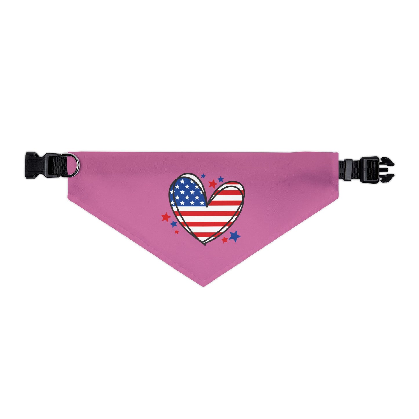 Princess Grace Patriotic Pet Bandana Collar Heart and Stars Design for Dog Lovers