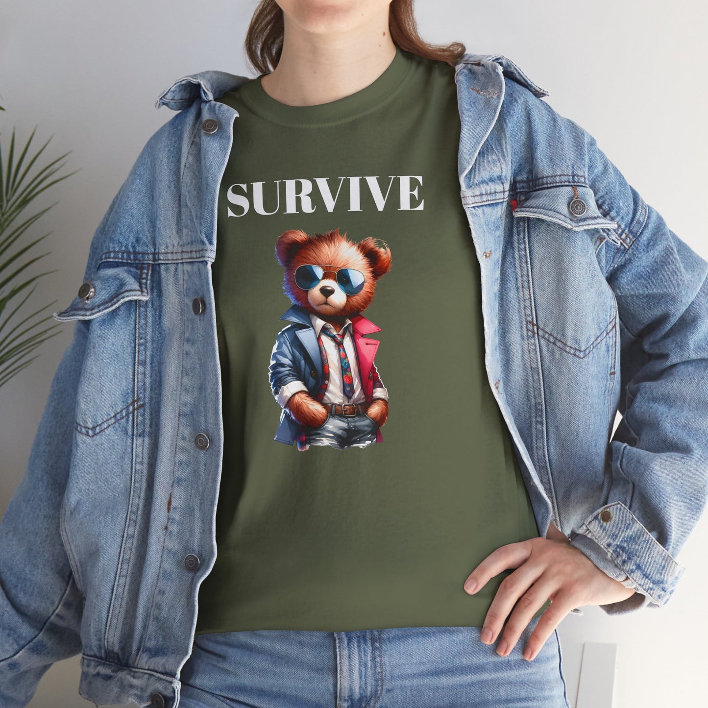 Princess Grace Survive Graphic Unisex Heavy Cotton Tee Cool Casual Wear for Animal Lovers