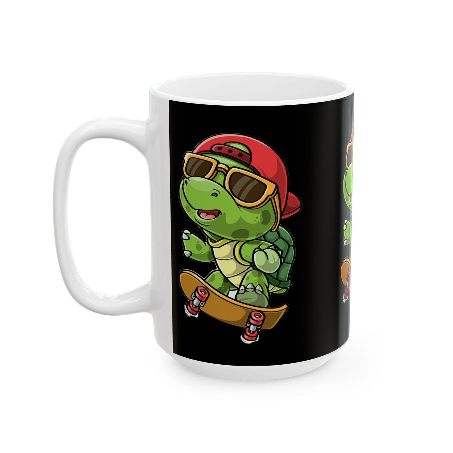 Princess Grace Cool Skateboarding Turtle Ceramic Mug Fun Gifts for Animal Lovers