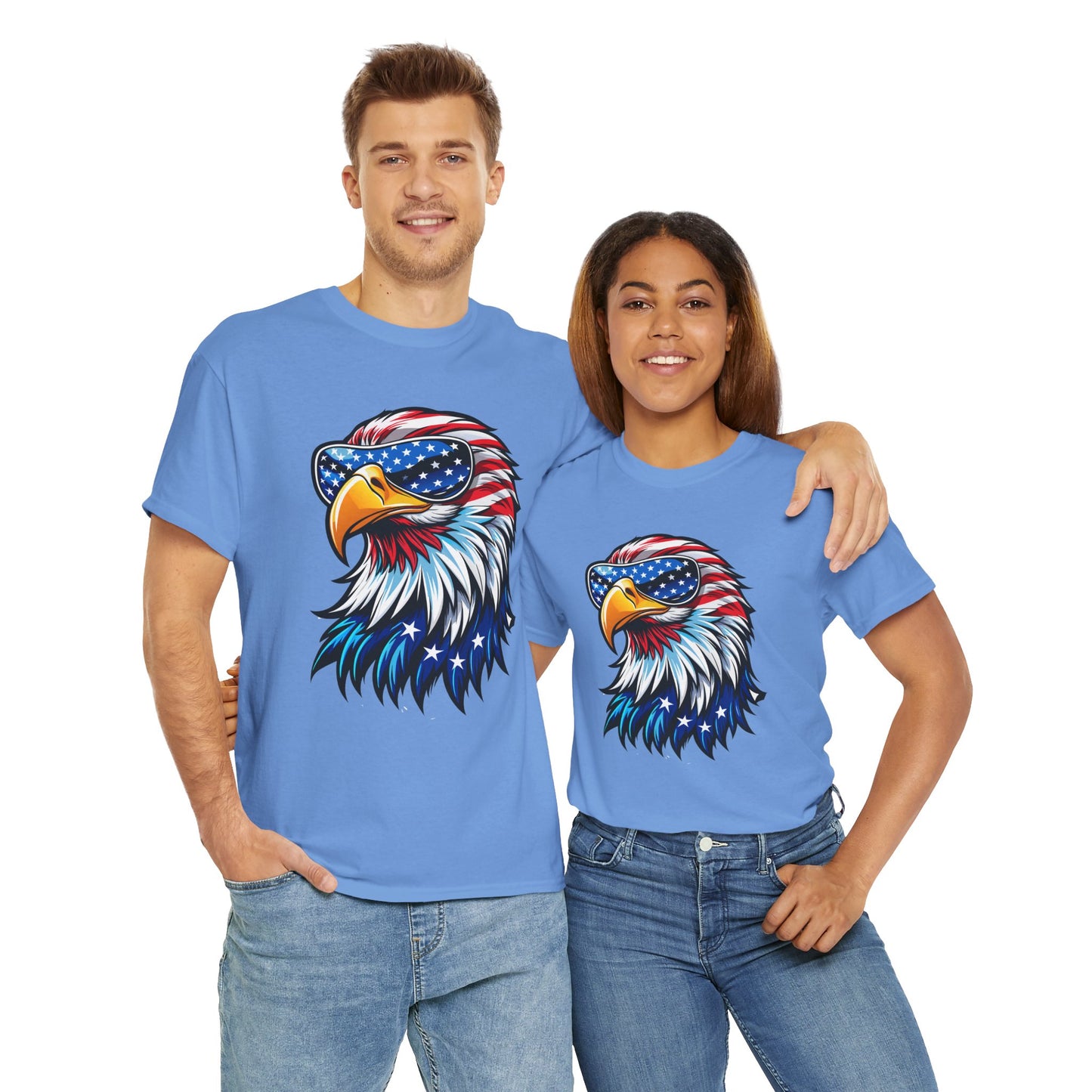 Princess Grace Patriotic Eagle Unisex Heavy Cotton Tee 4th of July Spirit