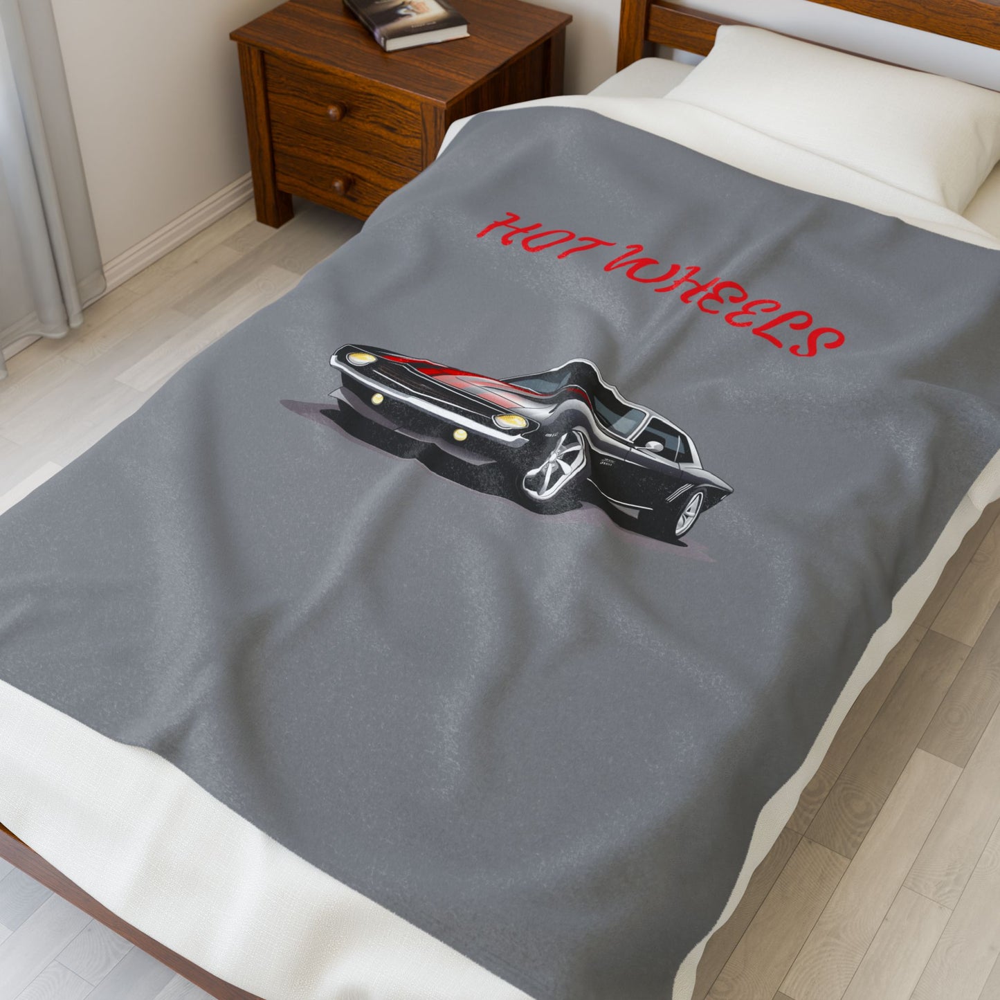 Princess Grace Hot Wheels Velveteen Plush Blanket Cozy Car Themed Throw for Auto Enthusiasts