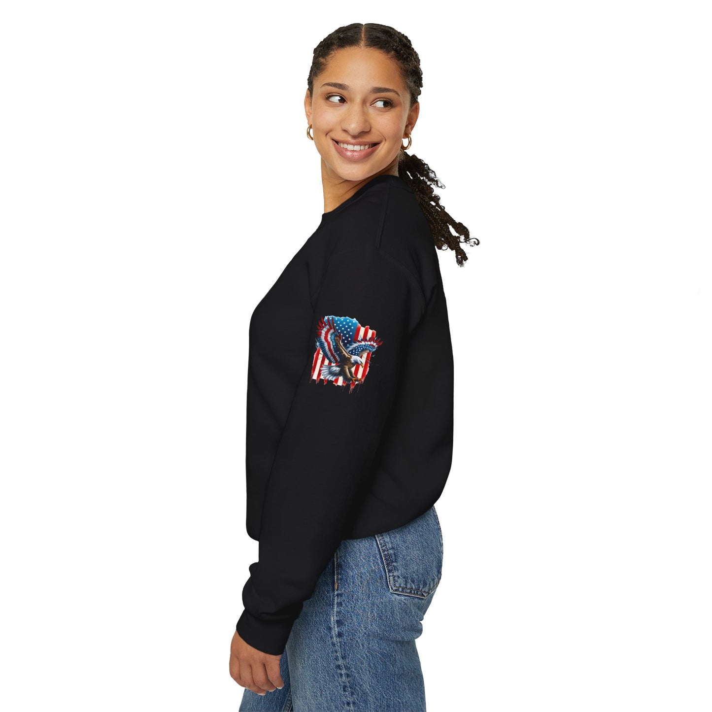 Princess Grace Patriotic Eagle Crewneck Sweatshirt Unisex Heavy Blend