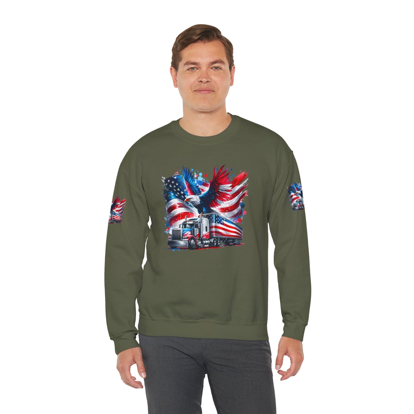 Princess Grace Patriotic Eagle Sweatshirt Unisex Heavy Blend Crewneck for Independence Day Veteran's Day & Everyday Comfort