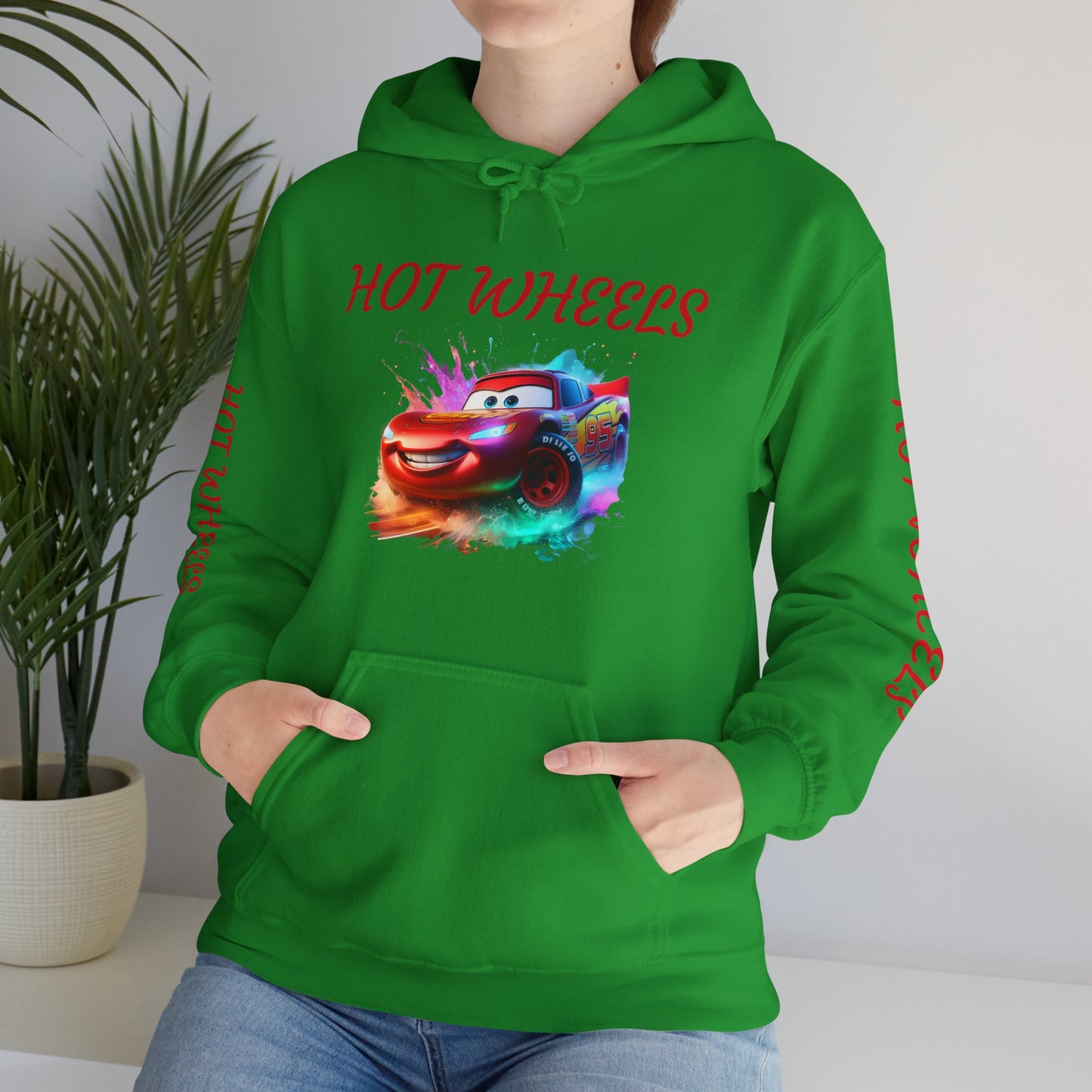 Princess Grace Hot Wheels Unisex Heavy Blend Hooded Sweatshirt Fun and Colorful Racing Design