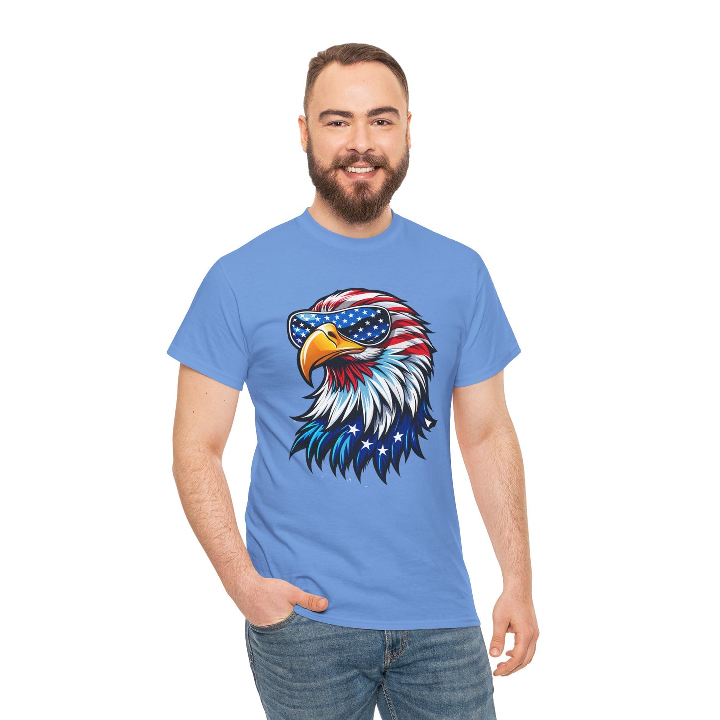 Princess Grace Patriotic Eagle Unisex Heavy Cotton Tee 4th of July Spirit