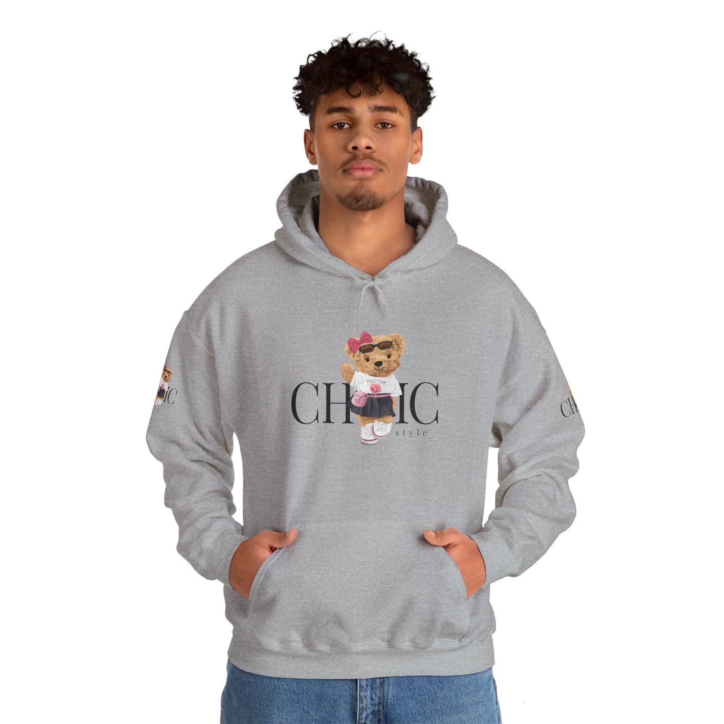 Princess Grace Chic Style Bear Unisex Hooded Sweatshirt Cute and Cozy Fashion