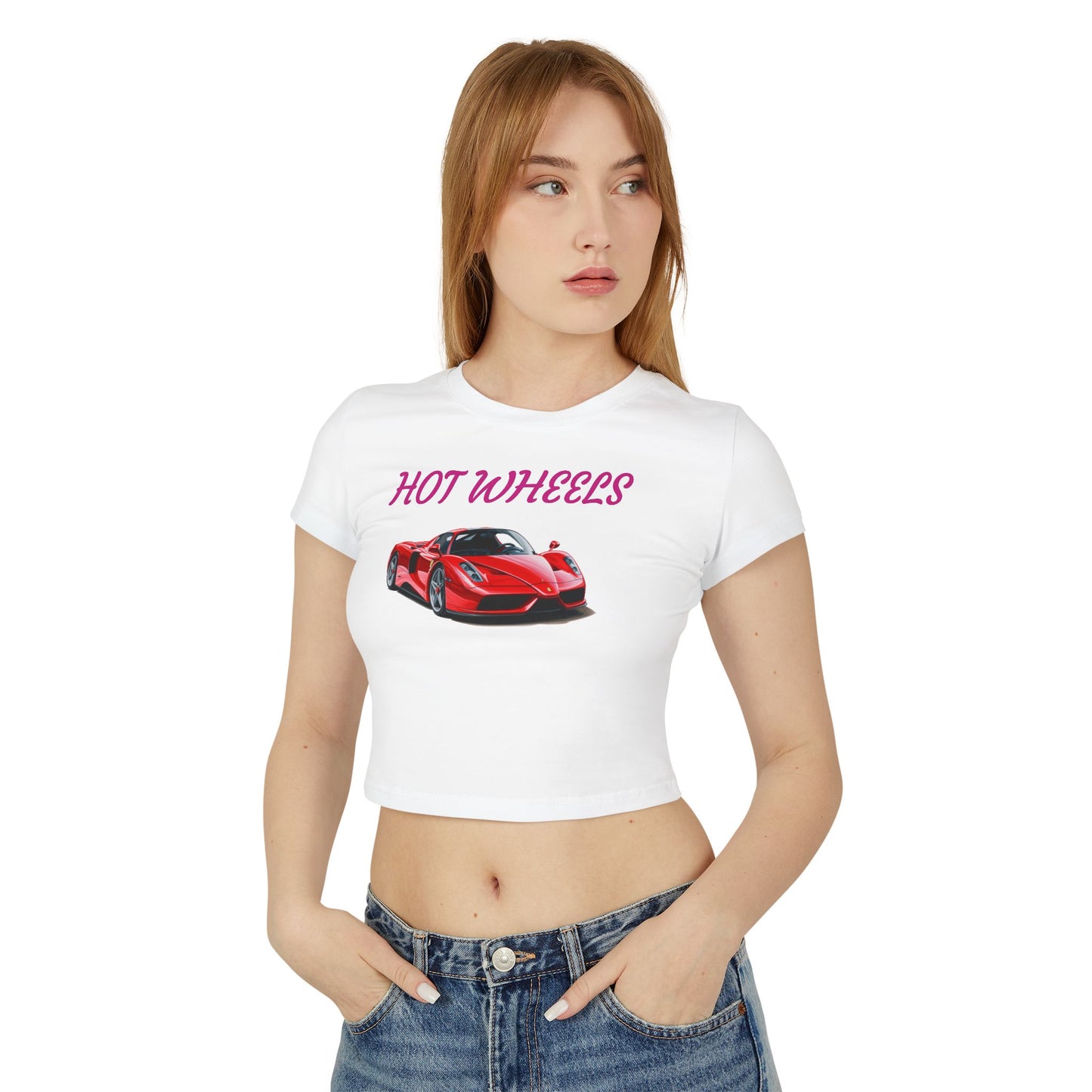 Princess Grace Hot Wheels Women's Baby Tee Fun & Trendy Car Graphic Top