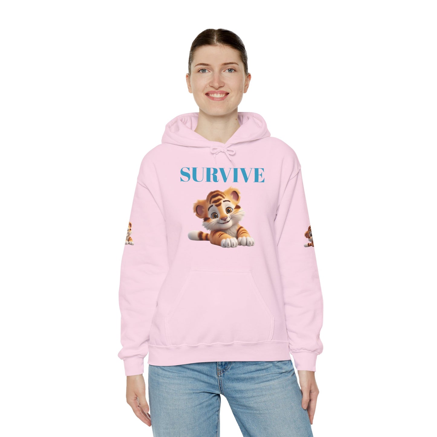 Princess Grace Survive Cute Tiger Survival Hooded Sweatshirt for Animal Lovers