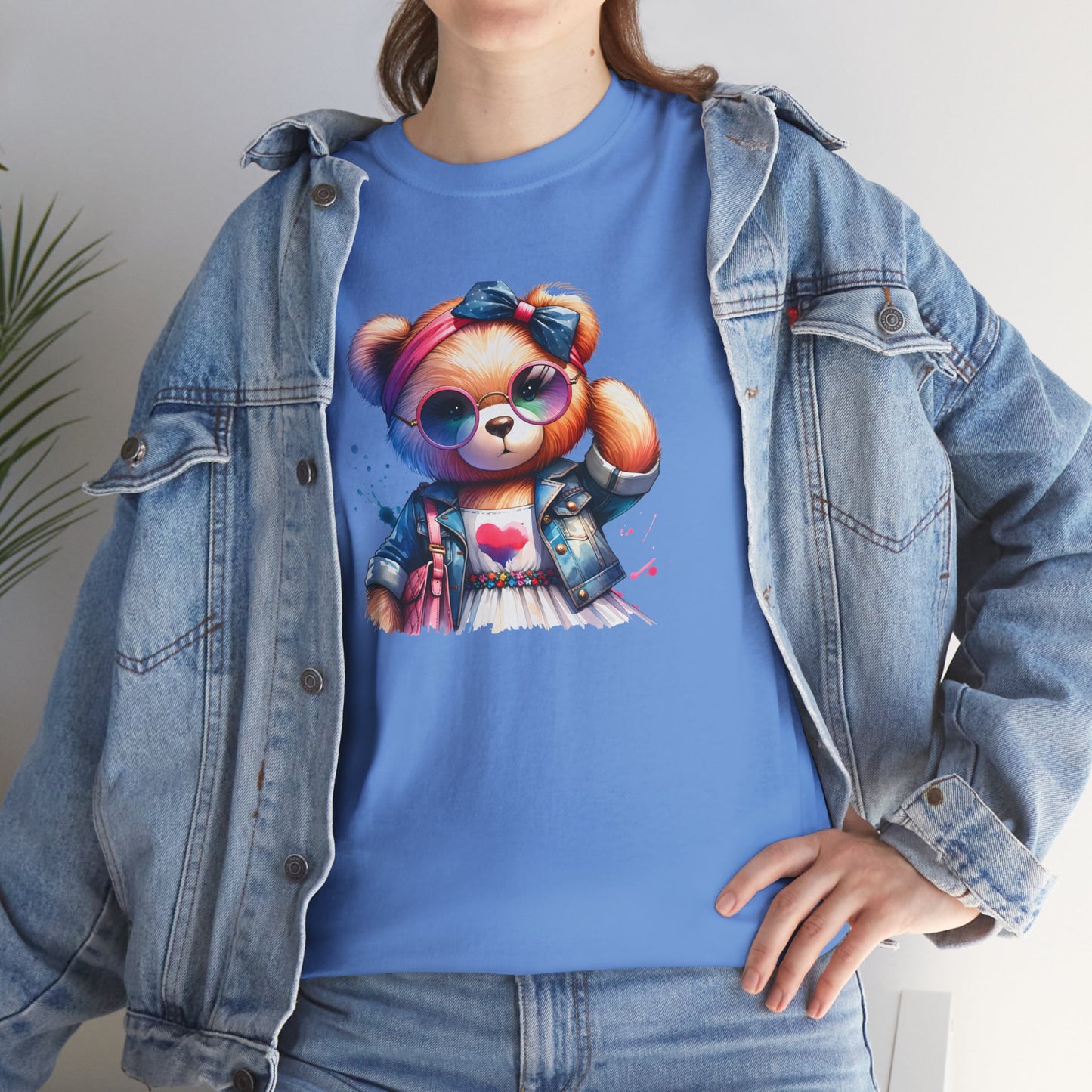 Princess Grace Cute Teddy Bear Unisex Heavy Cotton Tee Playful Graphic T-Shirt for All Ages
