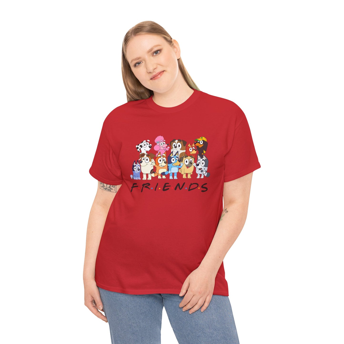 Princess Grace Bluey Friends Cartoon Unisex Heavy Cotton Tee Fun & Playful Design