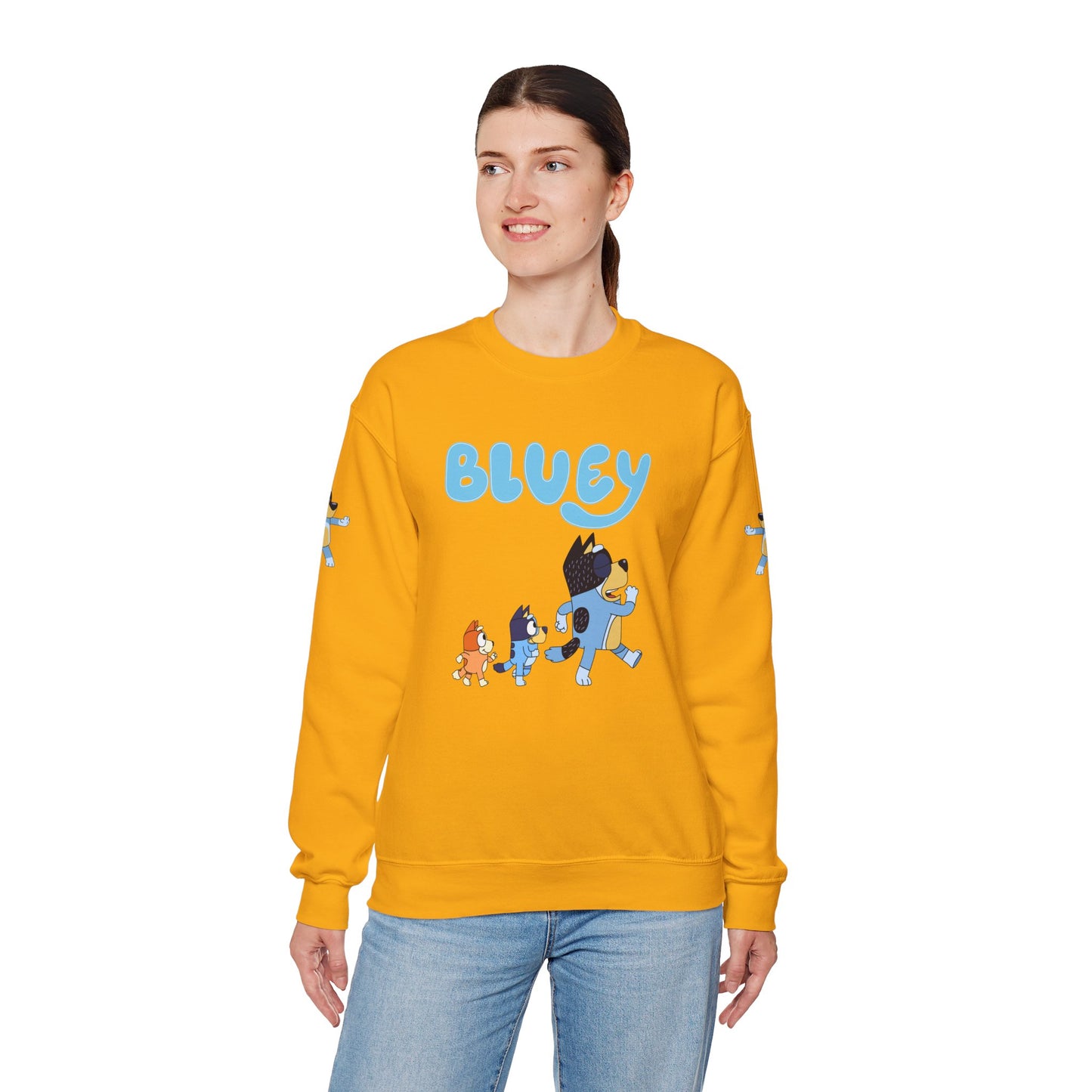 Princess Grace Bluey Family Unisex Crewneck Sweatshirt Cozy Cartoon Apparel