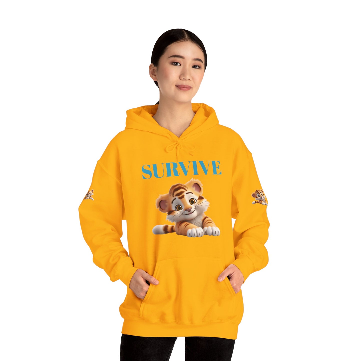 Princess Grace Survive Cute Tiger Survival Hooded Sweatshirt for Animal Lovers