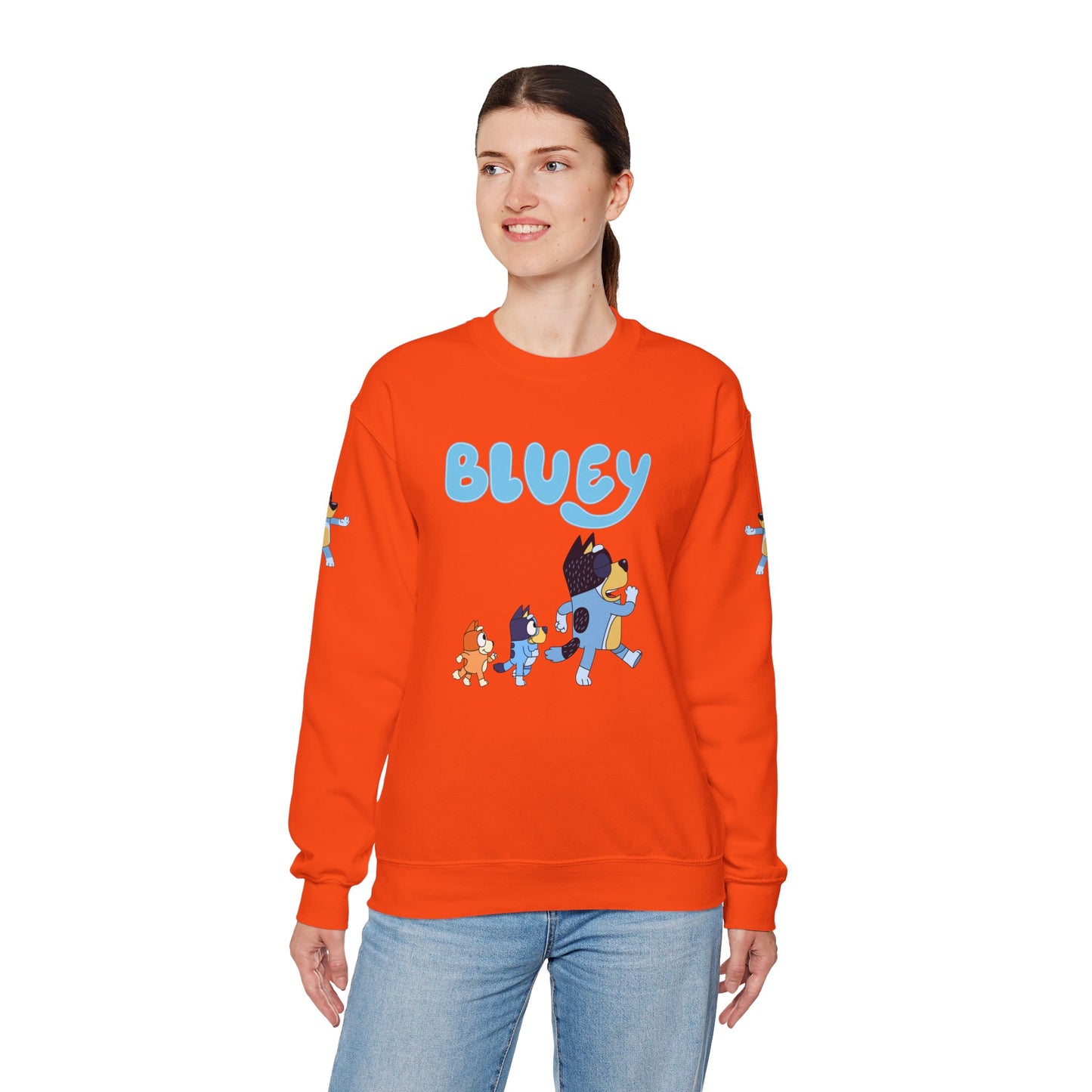 Princess Grace Bluey Family Unisex Crewneck Sweatshirt Cozy Cartoon Apparel