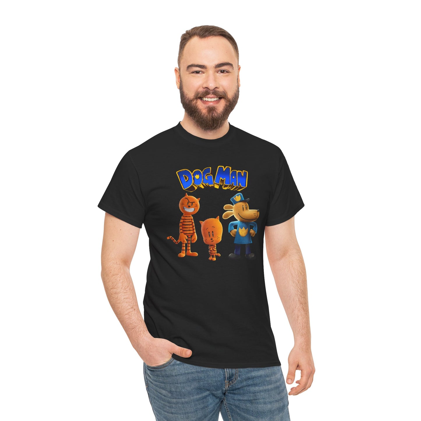 Princess Grace Dog Man Cartoon Unisex Heavy Cotton Tee Fun Graphic Tee for Kids and Fans