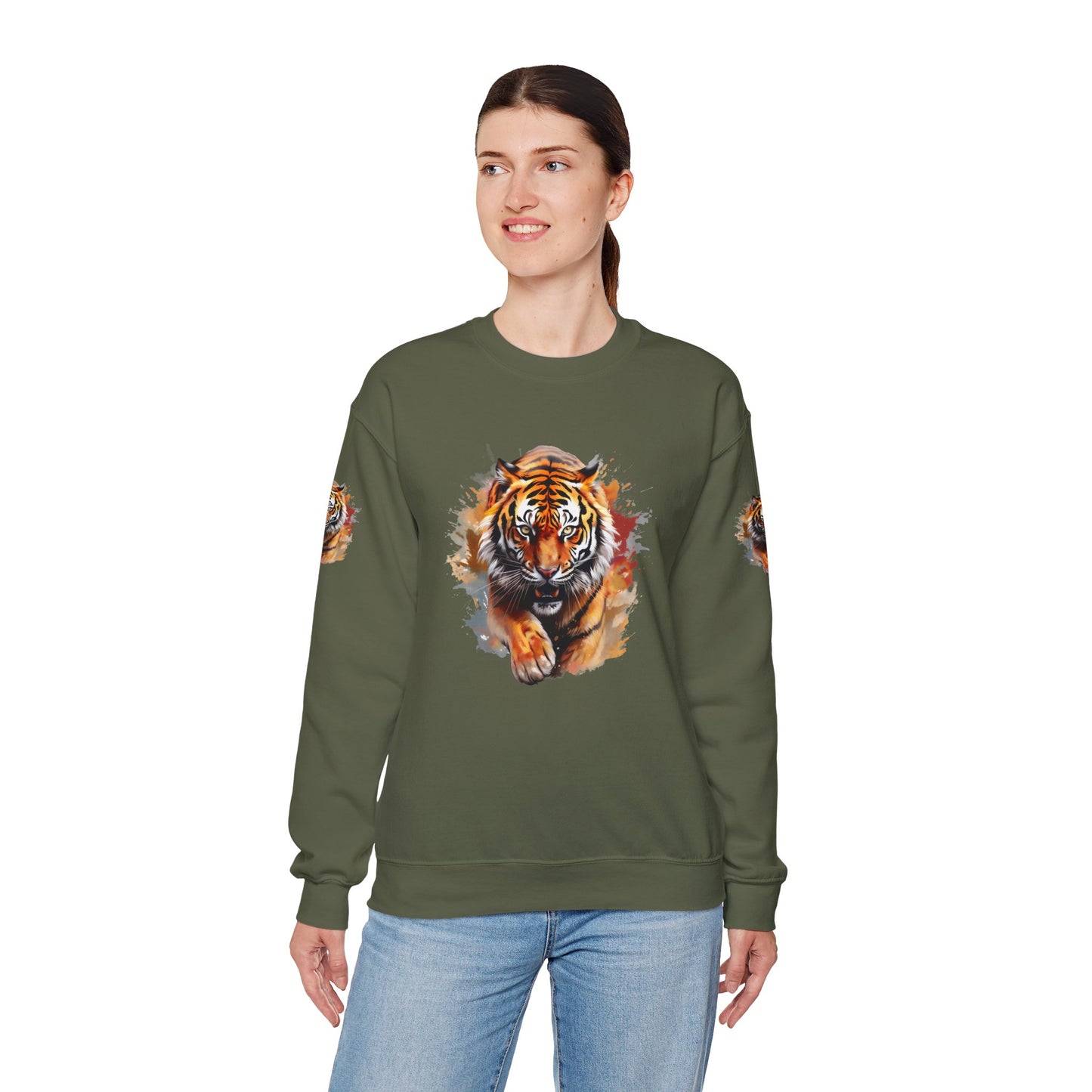 Princess Grace Majestic Tiger Unisex Heavy Blend Crewneck Sweatshirt
