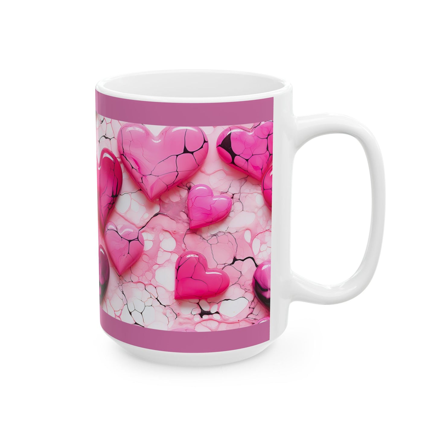 Princess Grace Pink Heart Ceramic Mug 11oz & 15oz Perfect Gift for Valentine's Day & Love Celebrations