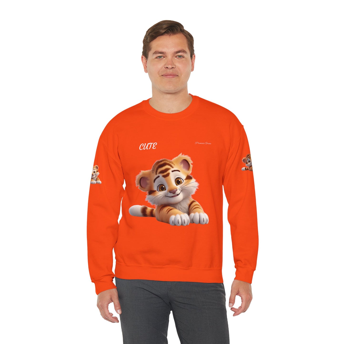 Princess Grace Cute Tiger Unisex Heavy Blen Crewneck Sweatshirt