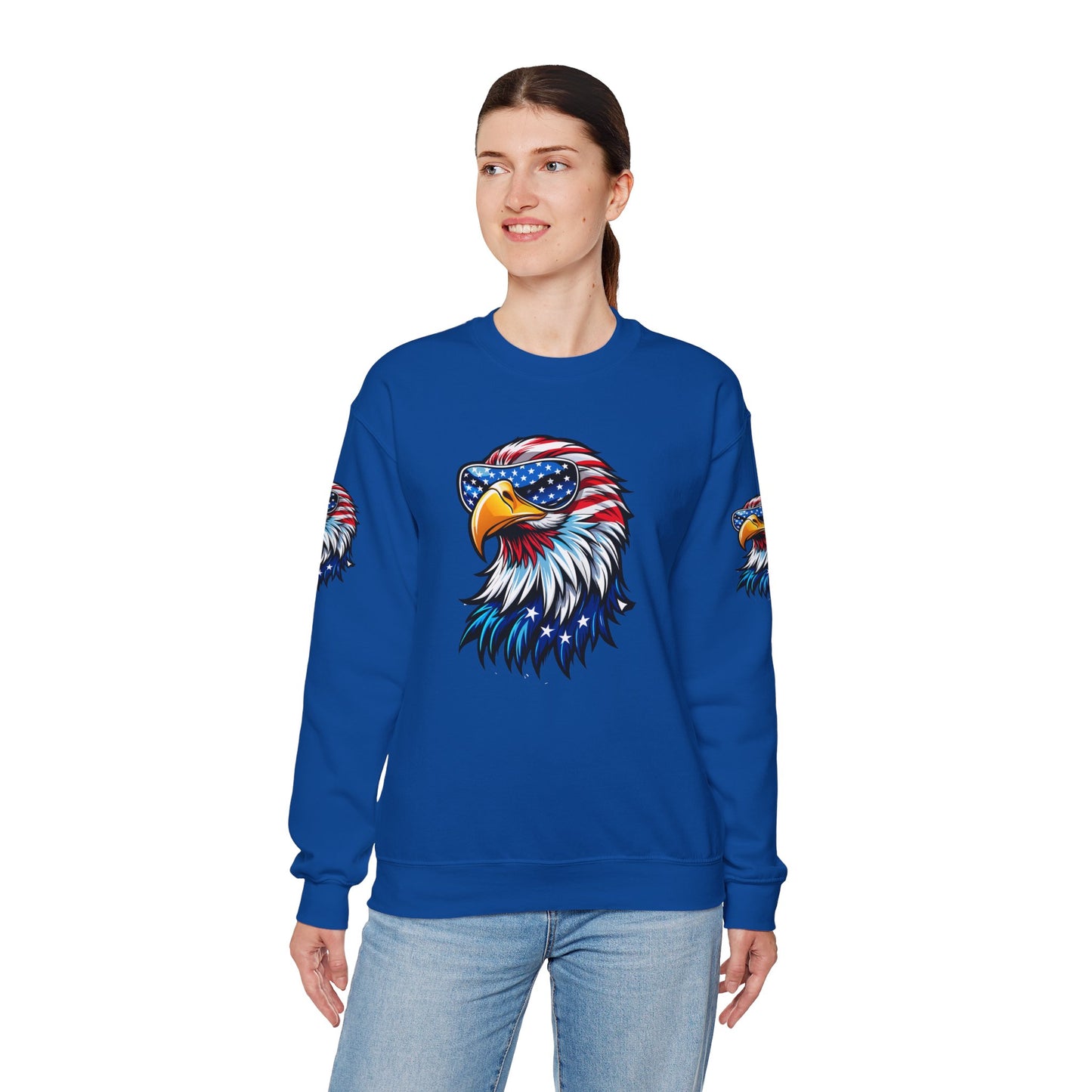 Princess Grace Patriotic Eagle Sweatshirt Unisex Heavy Blend Crewneck for Independence Day