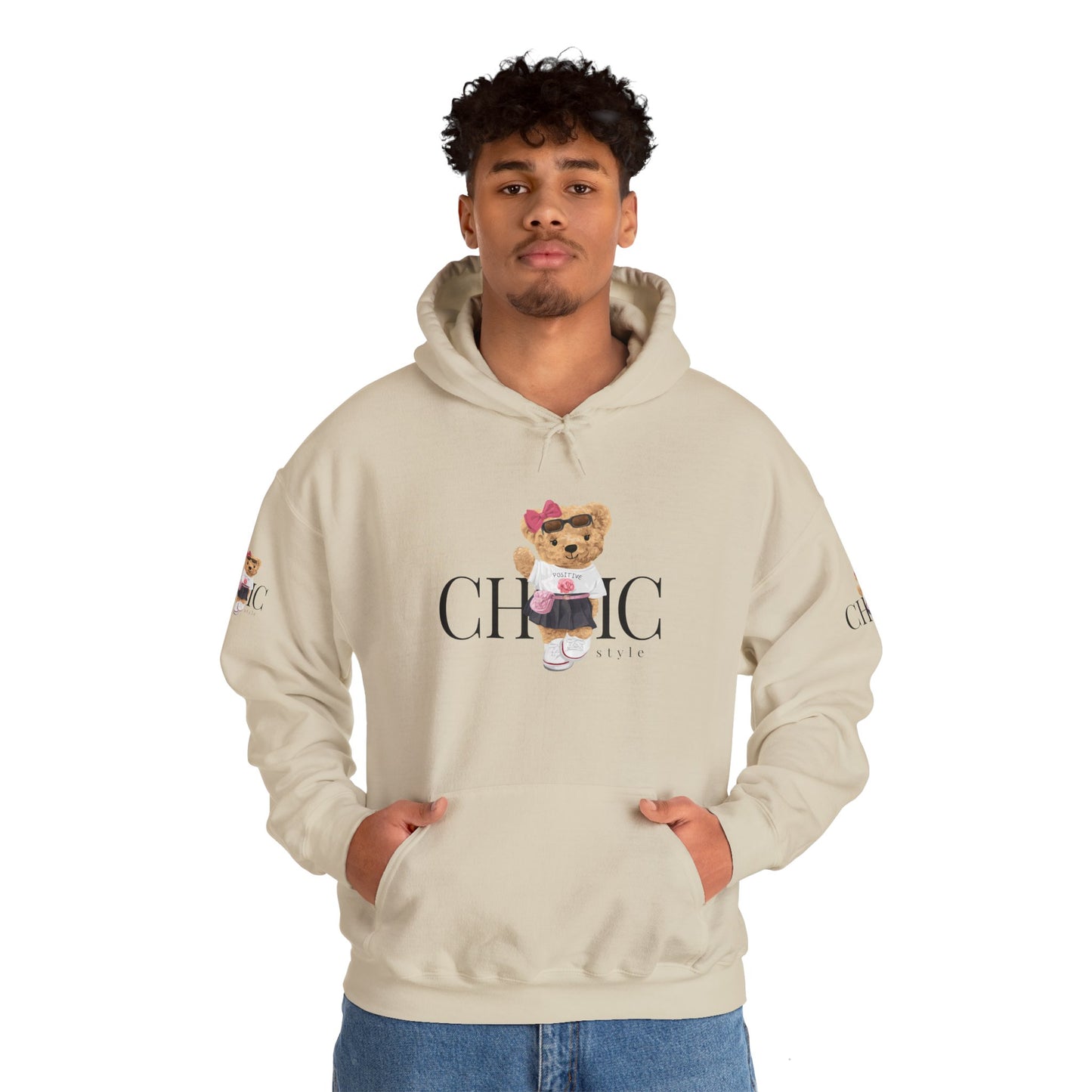 Princess Grace Chic Style Bear Unisex Hooded Sweatshirt Cute and Cozy Fashion