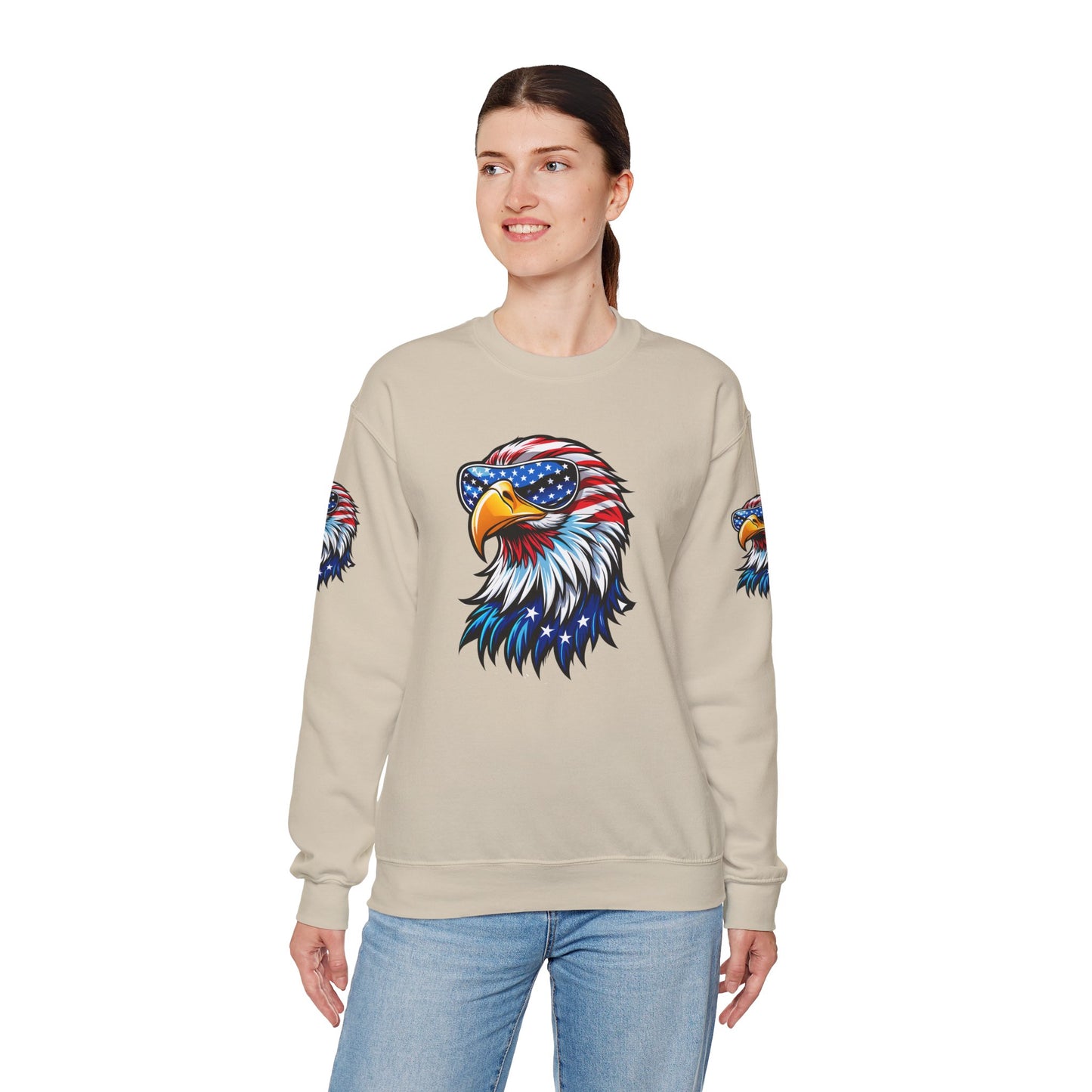 Princess Grace Patriotic Eagle Sweatshirt Unisex Heavy Blend Crewneck for Independence Day