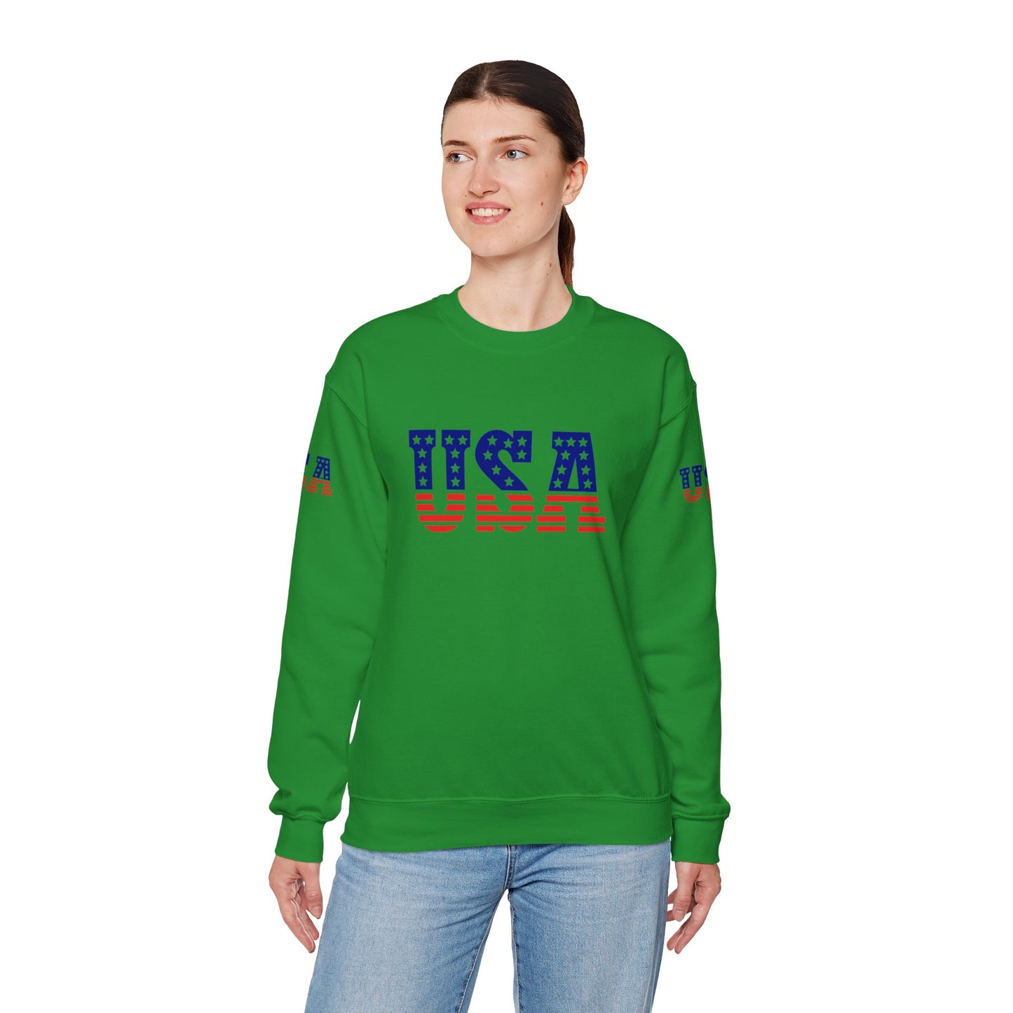 Princess Grace Patriotic USA Unisex Crewneck Sweatshirt Perfect for Independence Day Casual Wear