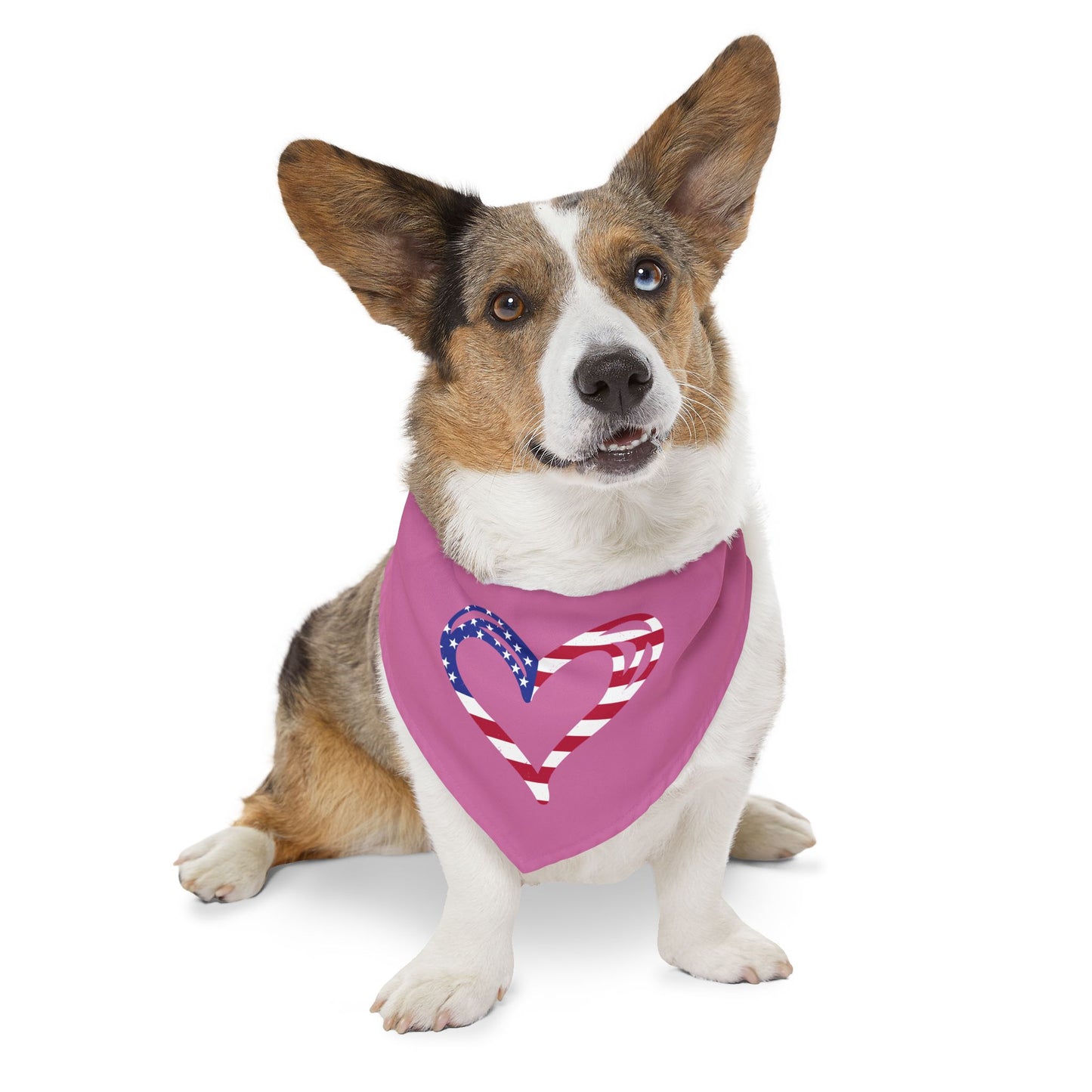 Princess Grace Patriotic Love Pet Bandana Collar Perfect for Holidays & Celebrations