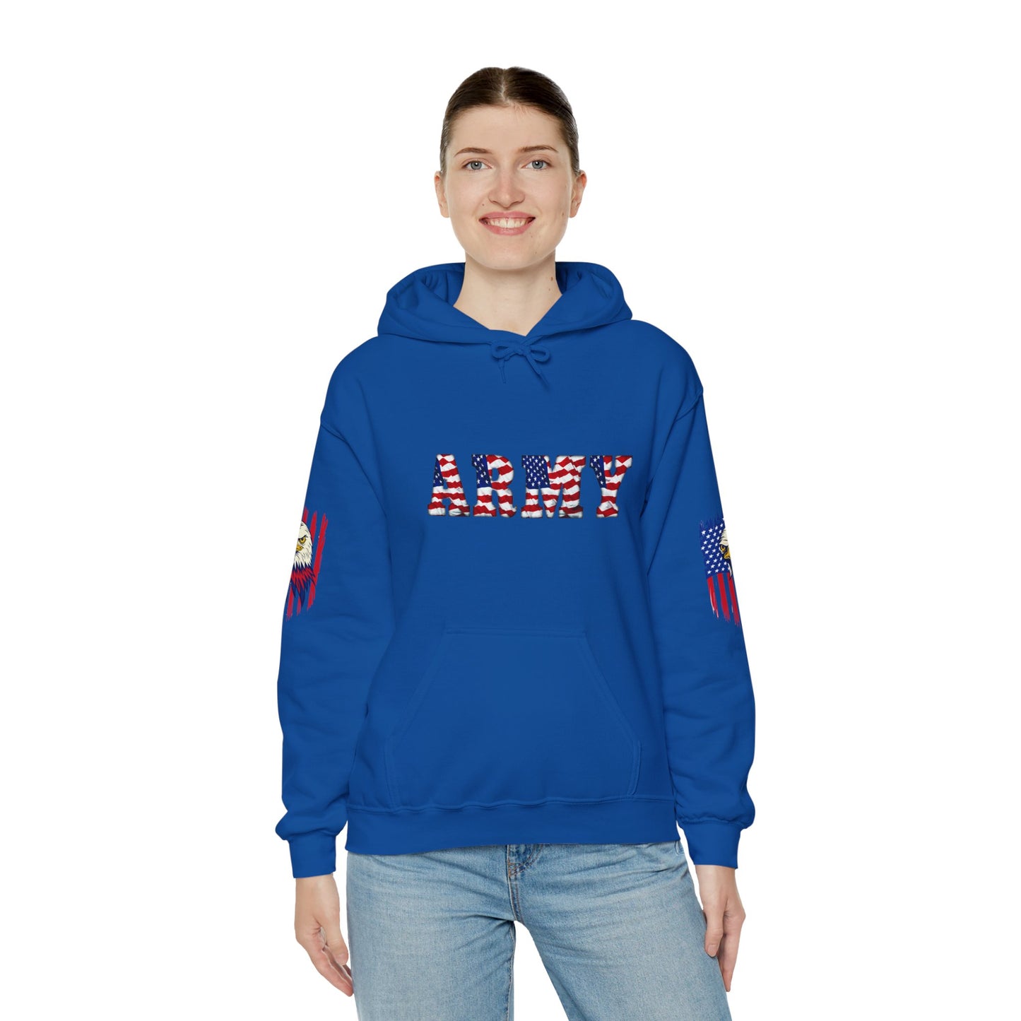 Princess Grace Patriotic Army Eagle Hoodie Unisex Heavy Blend Sweatshirt