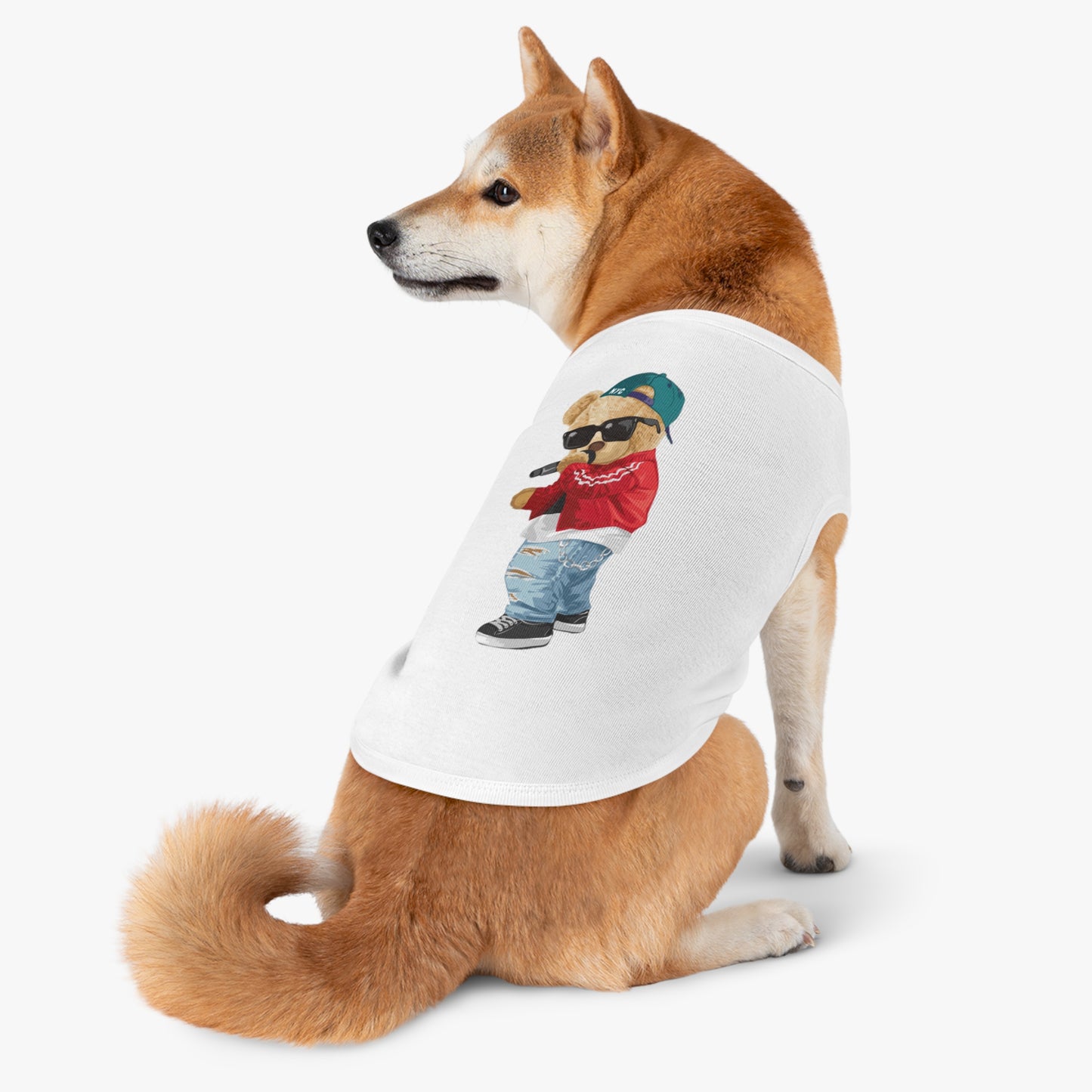 Princess Grace CUTE Cool Bear Hip-Hop Pet Tank Top Trendy Dog Apparel for Stylish Pets