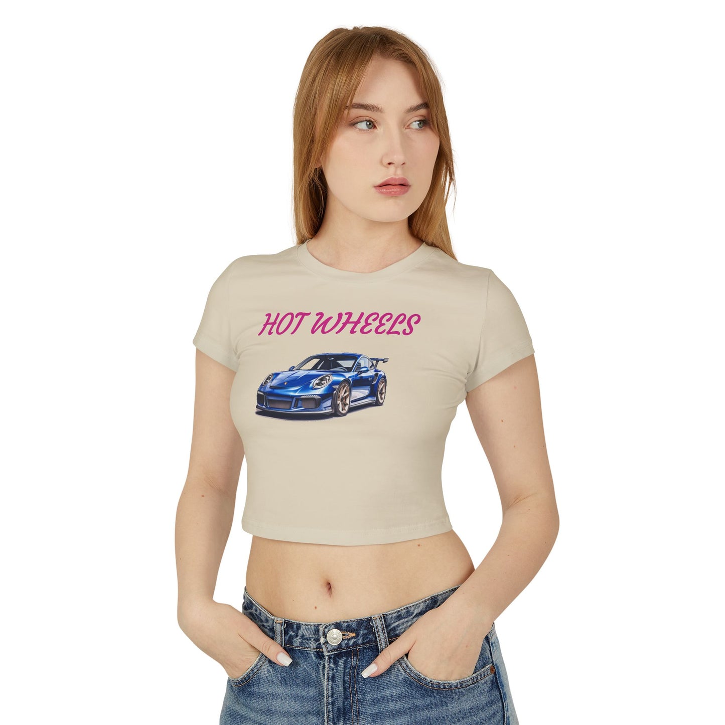 Princess Grace Hot Wheels Women's Baby Tee Fun Retro Auto Graphic T-Shirt