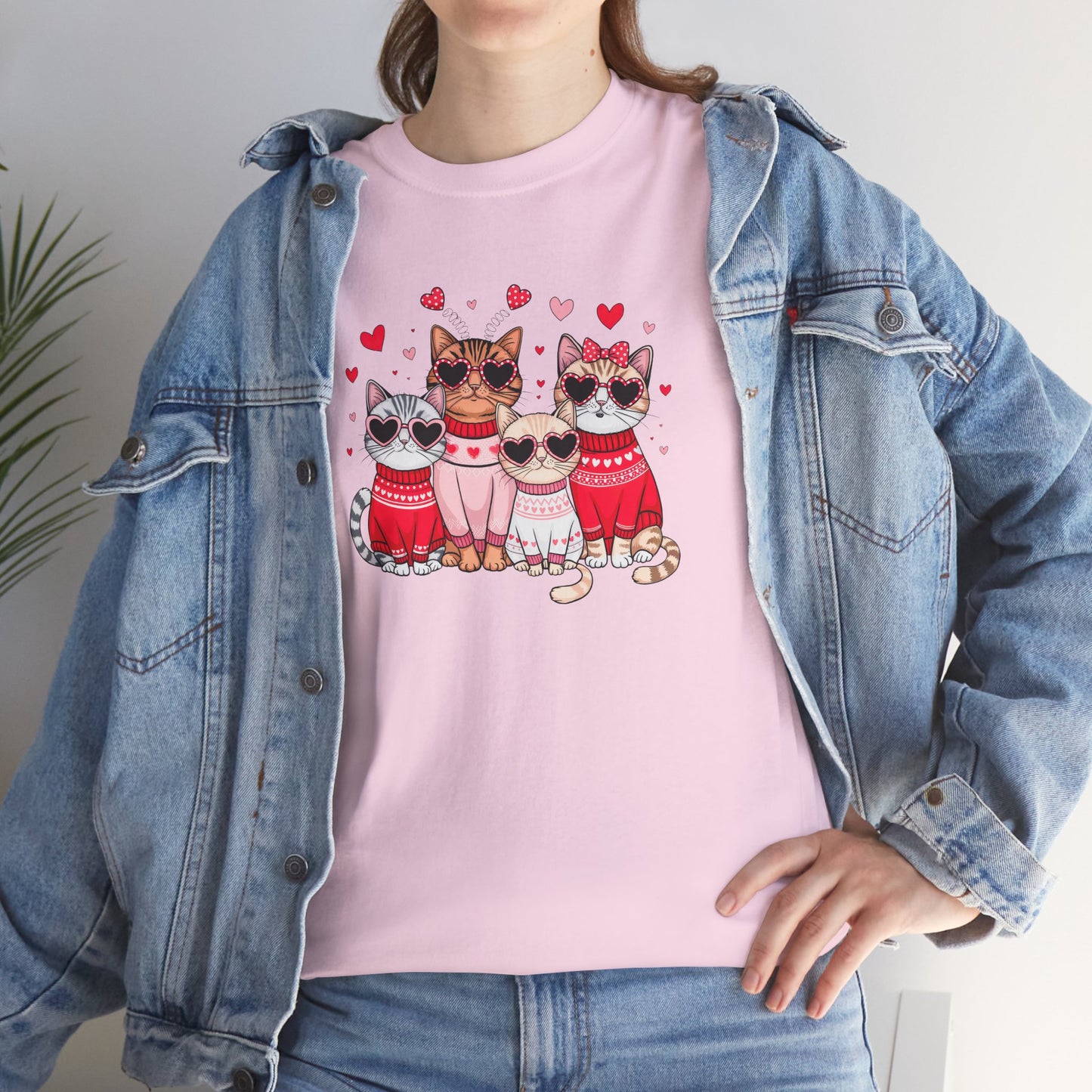 Princess Grace Cute Cat Lovers Unisex Heavy Cotton Tee Adorable Cats in Sweaters