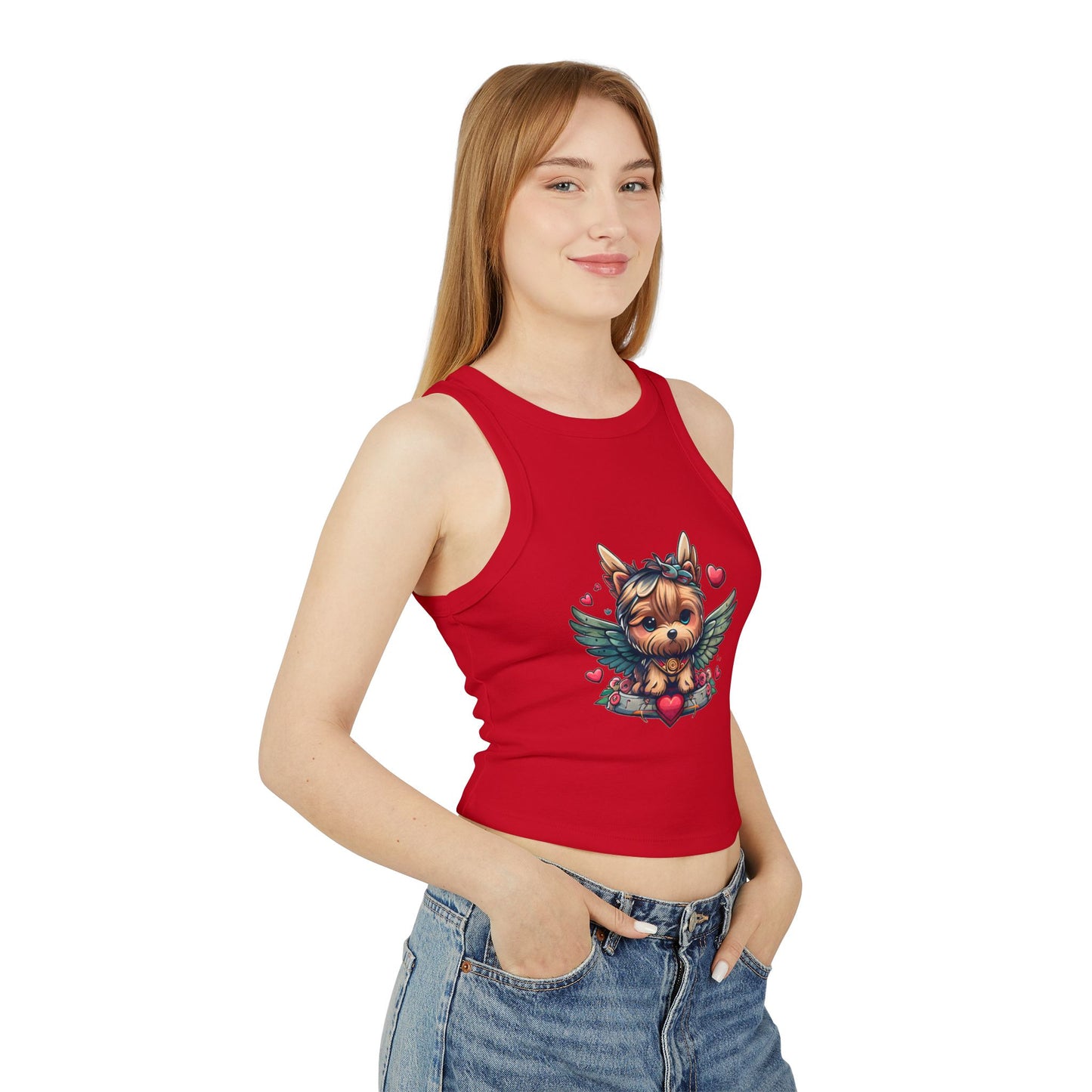 Princess Grace Cute Puppy Graphic Racerback Tank Top for Dog Lovers