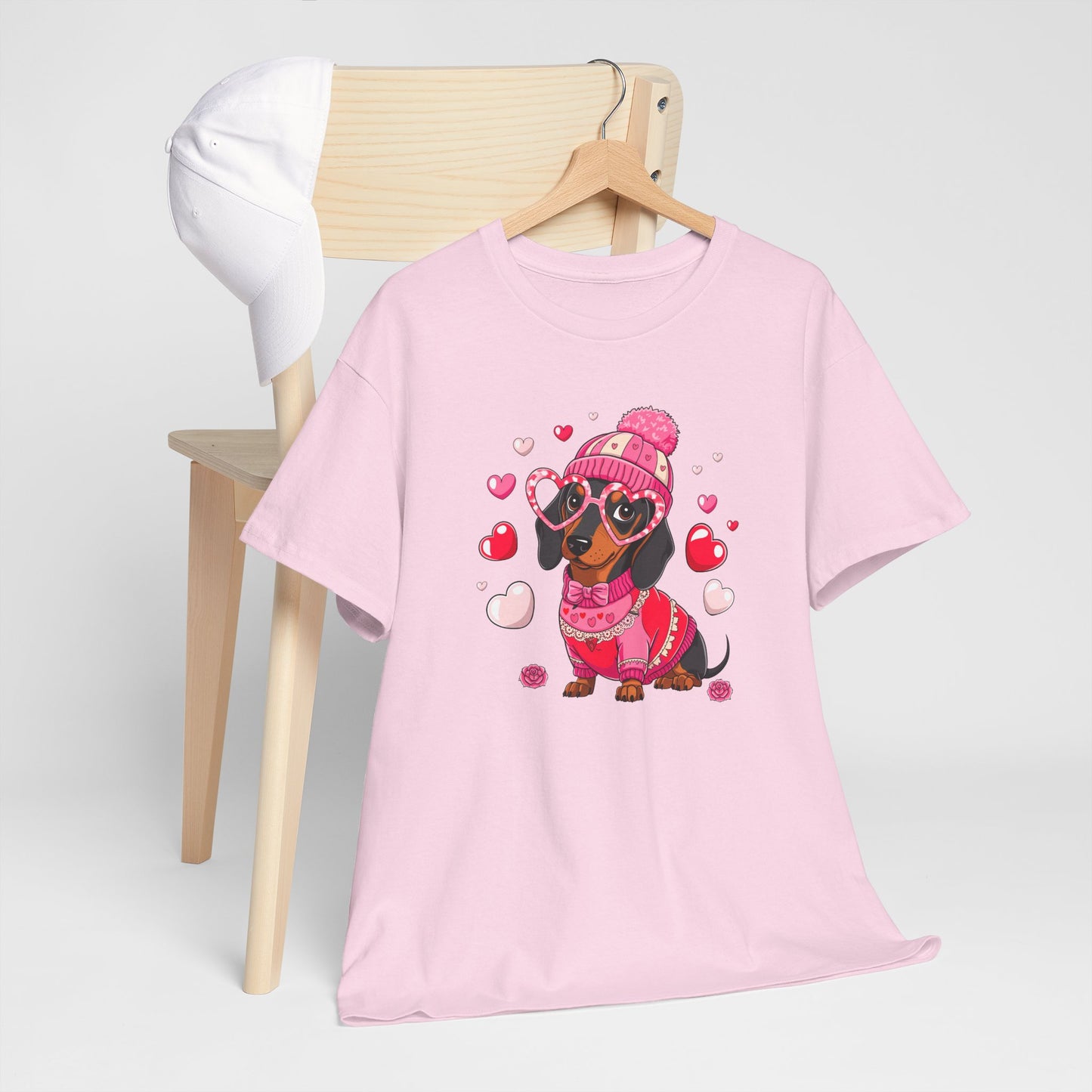 Princess Grace Cute Dachshund Love Graphic Tee Unisex Heavy Cotton Tee