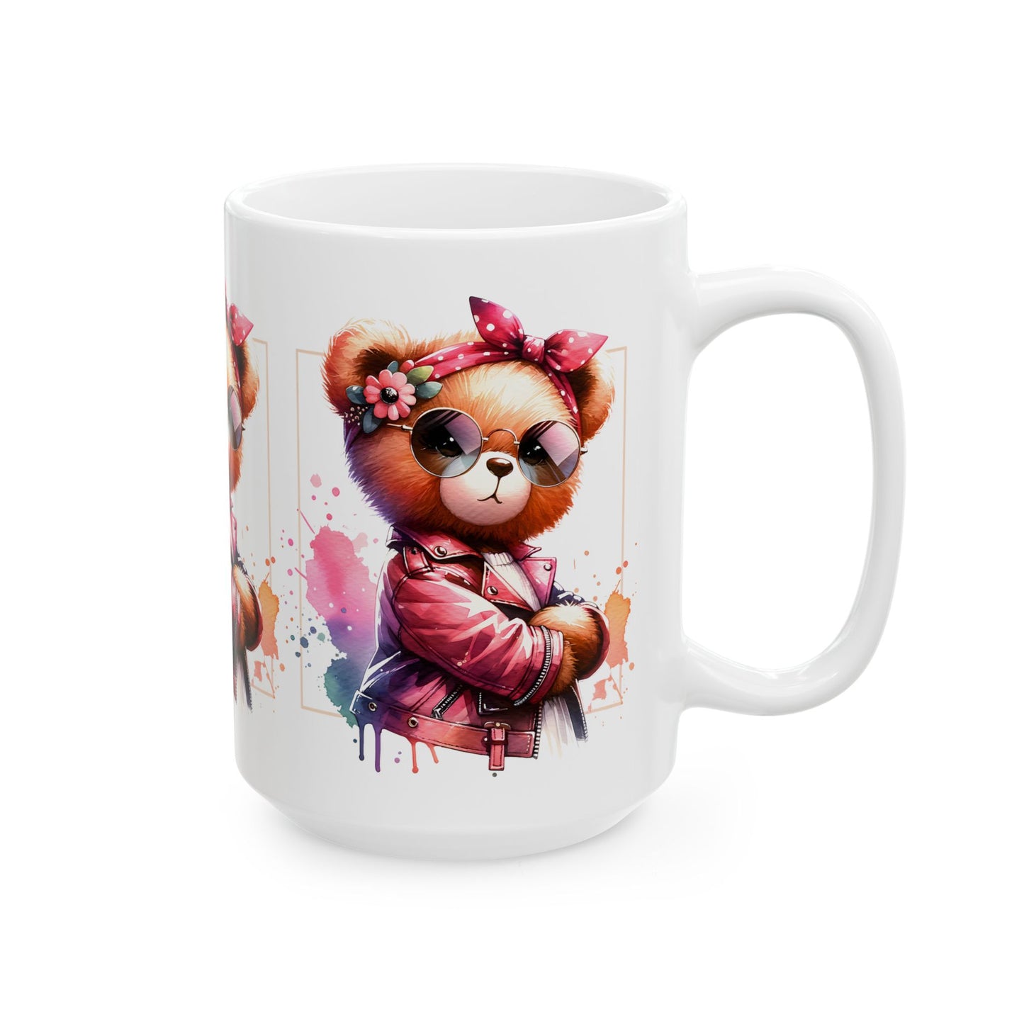 Princess Grace Cute Bear Illustration Ceramic Mug 11oz & 15oz