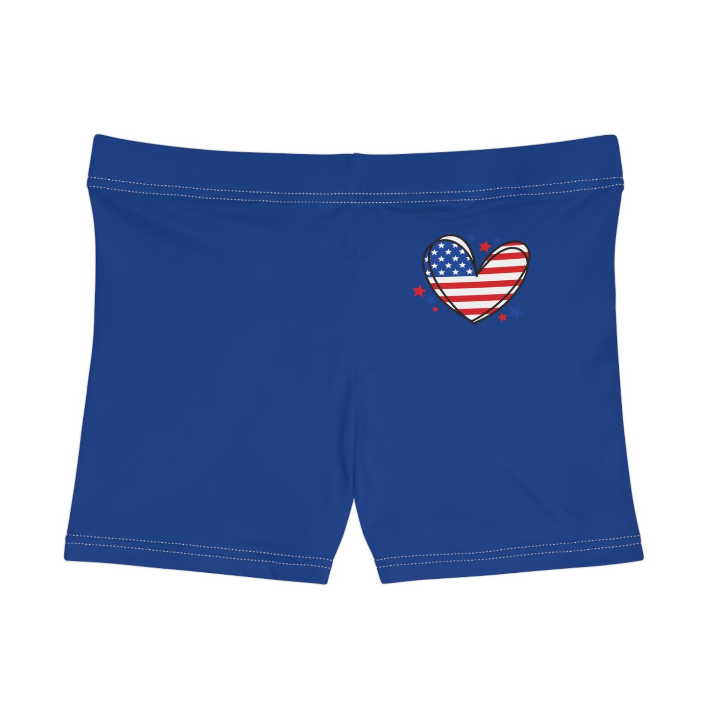 Princess Grace Patriotic Women's Shorts with Heart Design Perfect for July 4th