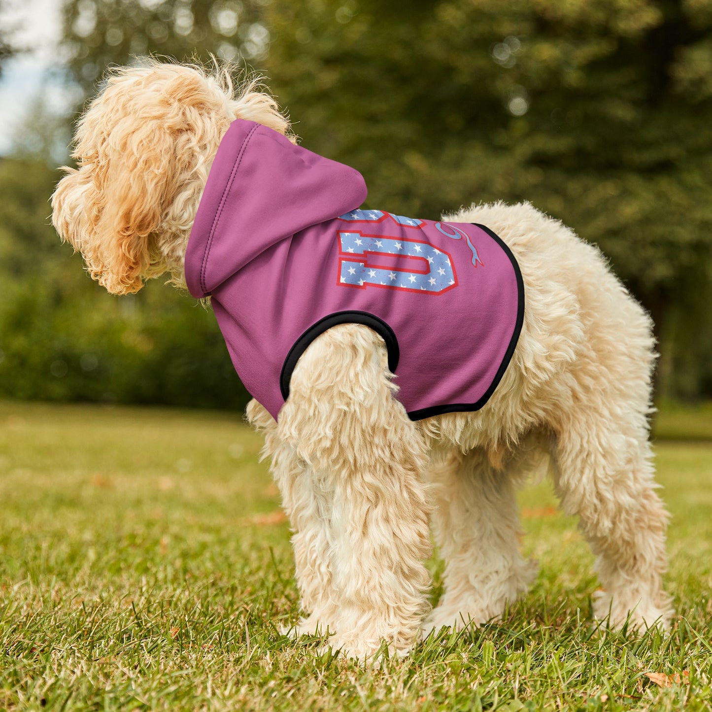 Princess Grace USA Flag Pet Hoodie Cute and Cozy Apparel for Dogs