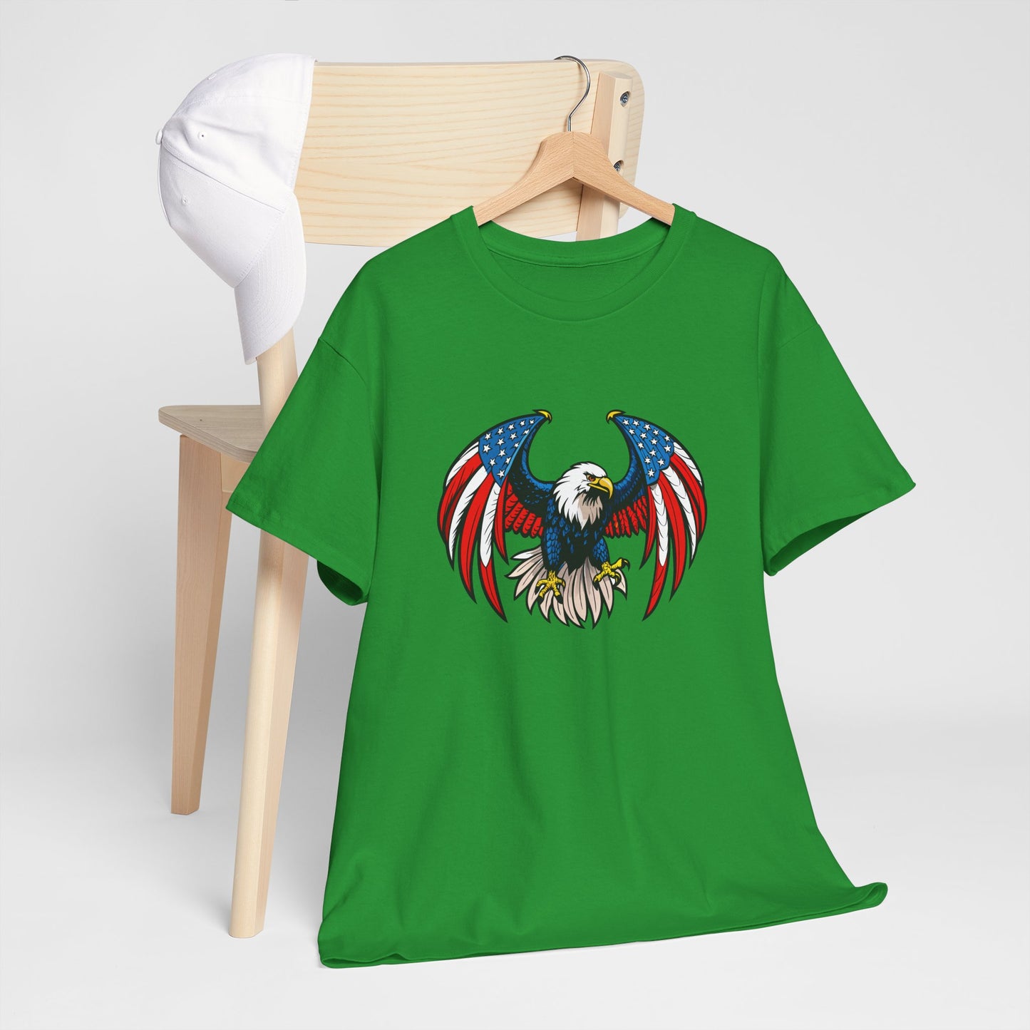 Princess Grace Patriotic Eagle Unisex Heavy Cotton Tee 4th of July Graphic T-Shirt