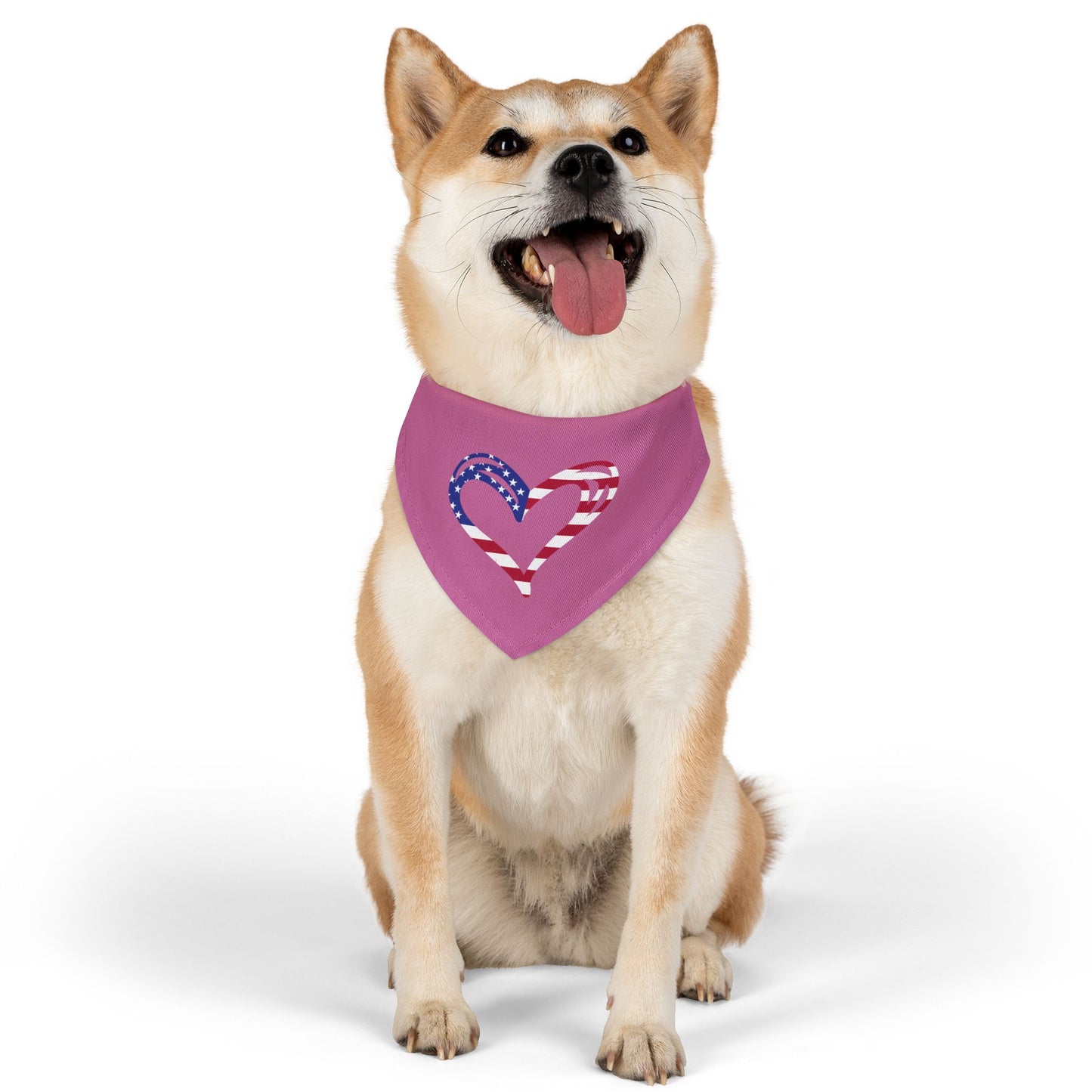 Princess Grace Patriotic Love Pet Bandana Collar Perfect for Holidays & Celebrations