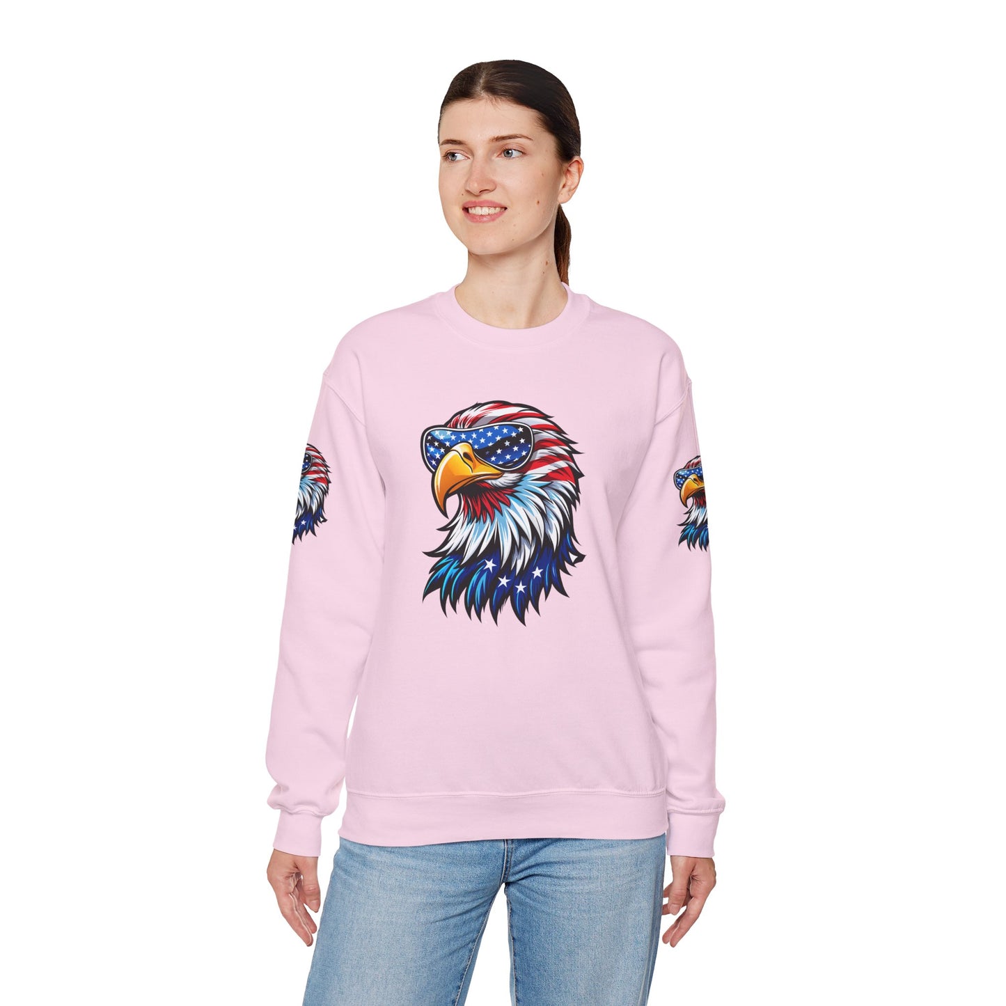Princess Grace Patriotic Eagle Sweatshirt Unisex Heavy Blend Crewneck for Independence Day