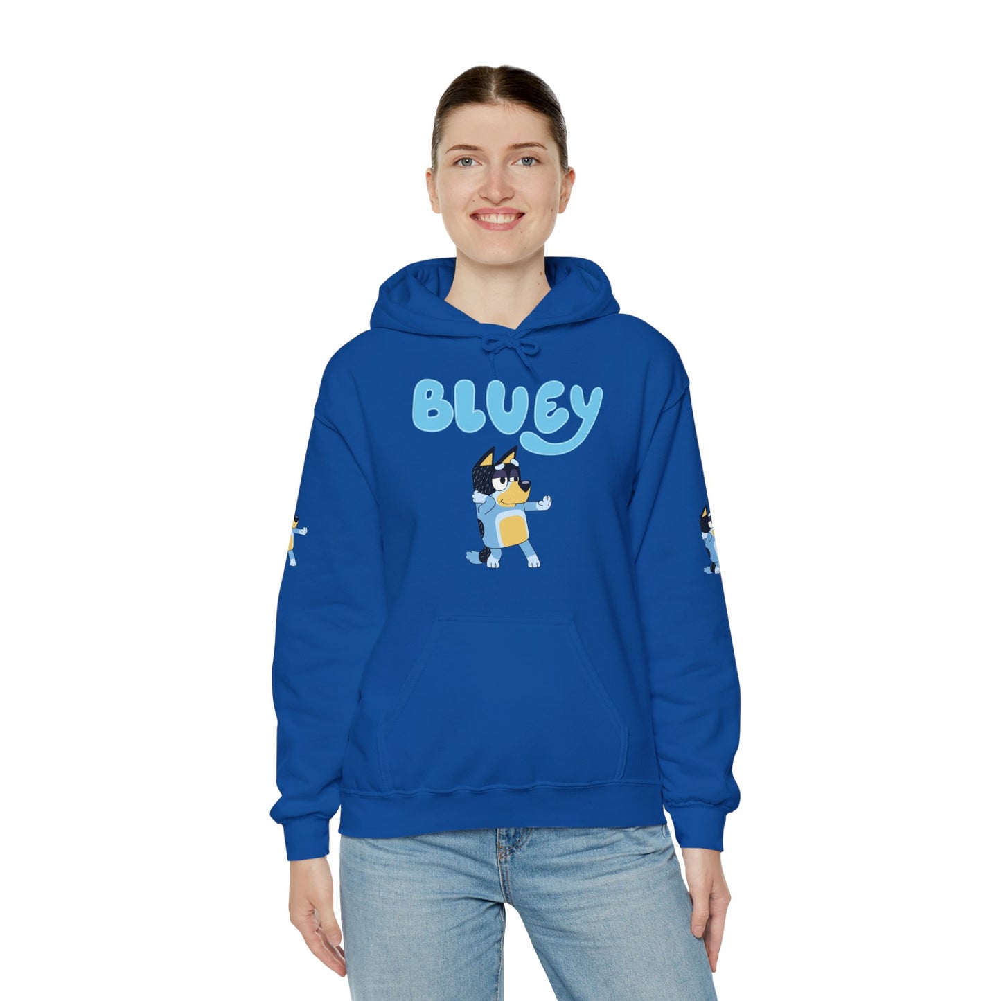Princess Grace Cute Bluey Hoodie for Kids & Adults Unisex Heavy Blend Sweatshirt with Adorable Character Design