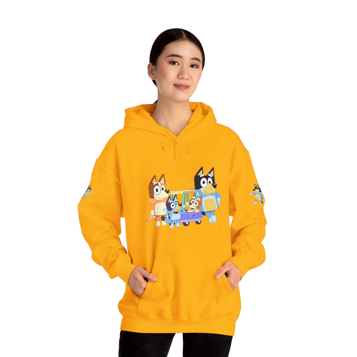 Princess Grace Bluey Fun Family Cartoon Hoodie - Unisex Heavy Blend with Playful Characters