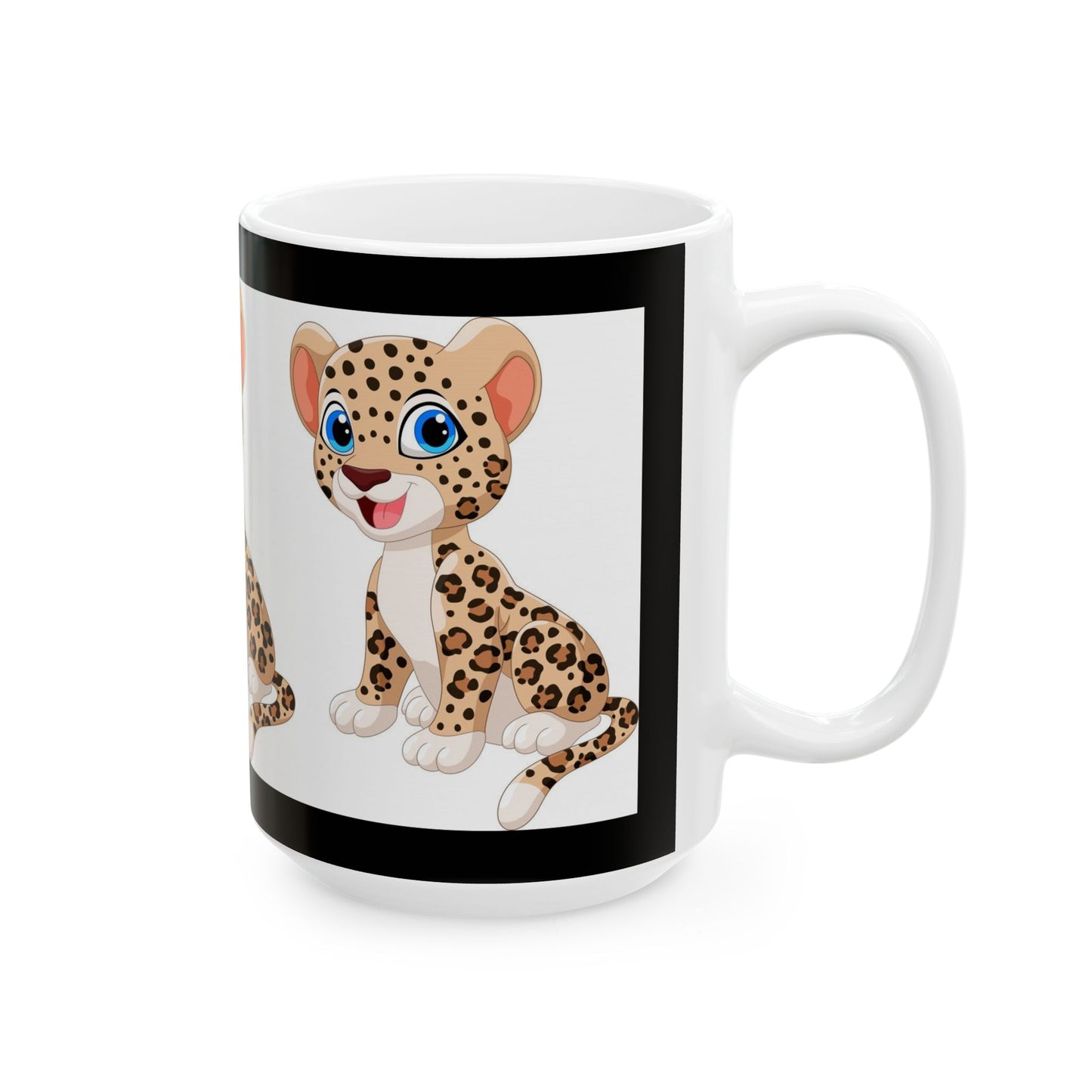 Princess Grace Cute Leopard Ceramic Mug Perfect Gift for Animal Lovers